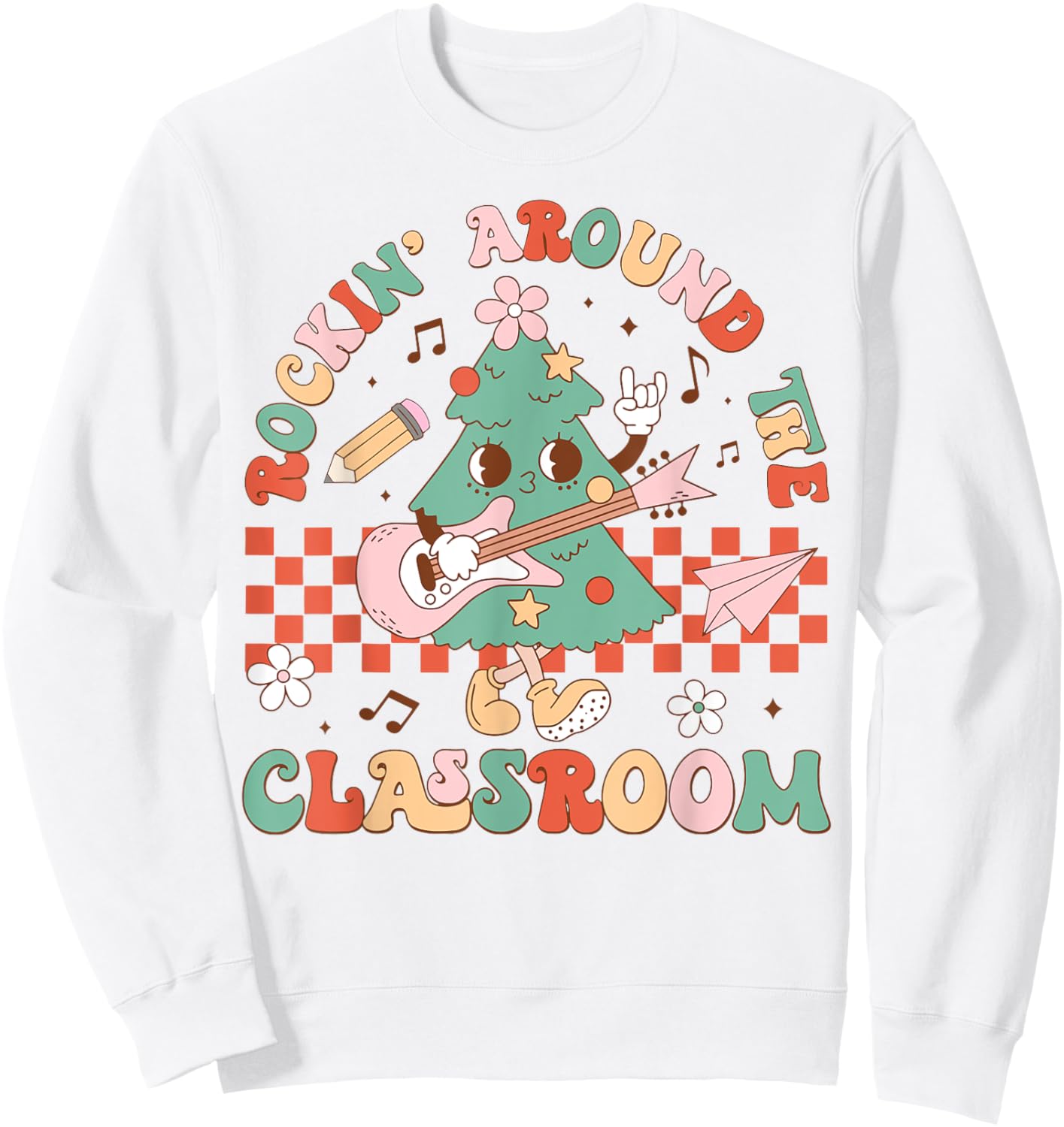 Rockin Around The Classroom Sweatshirt - Sweatshirt | White