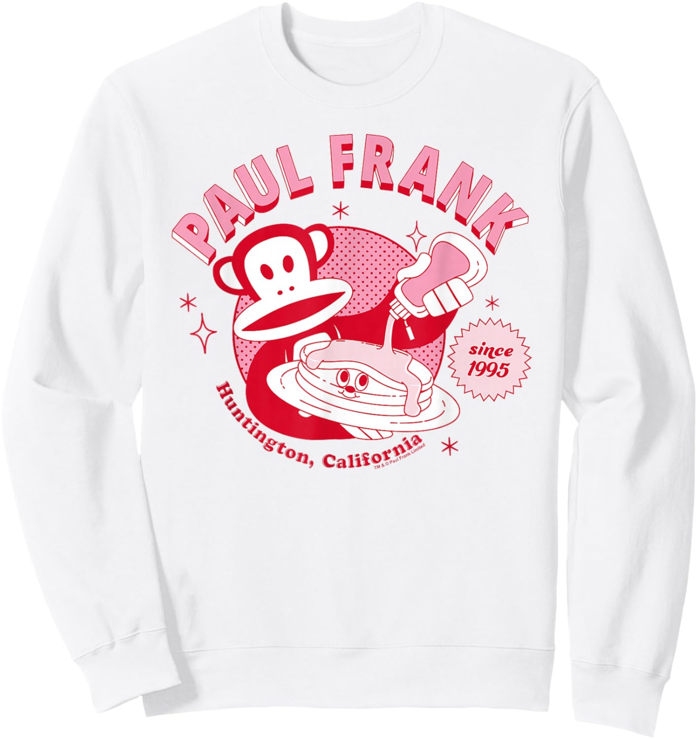 Paul Frank Breakfast Diner Pancakes Julius The Monkey Sweatshirt - Sweatshirt | White
