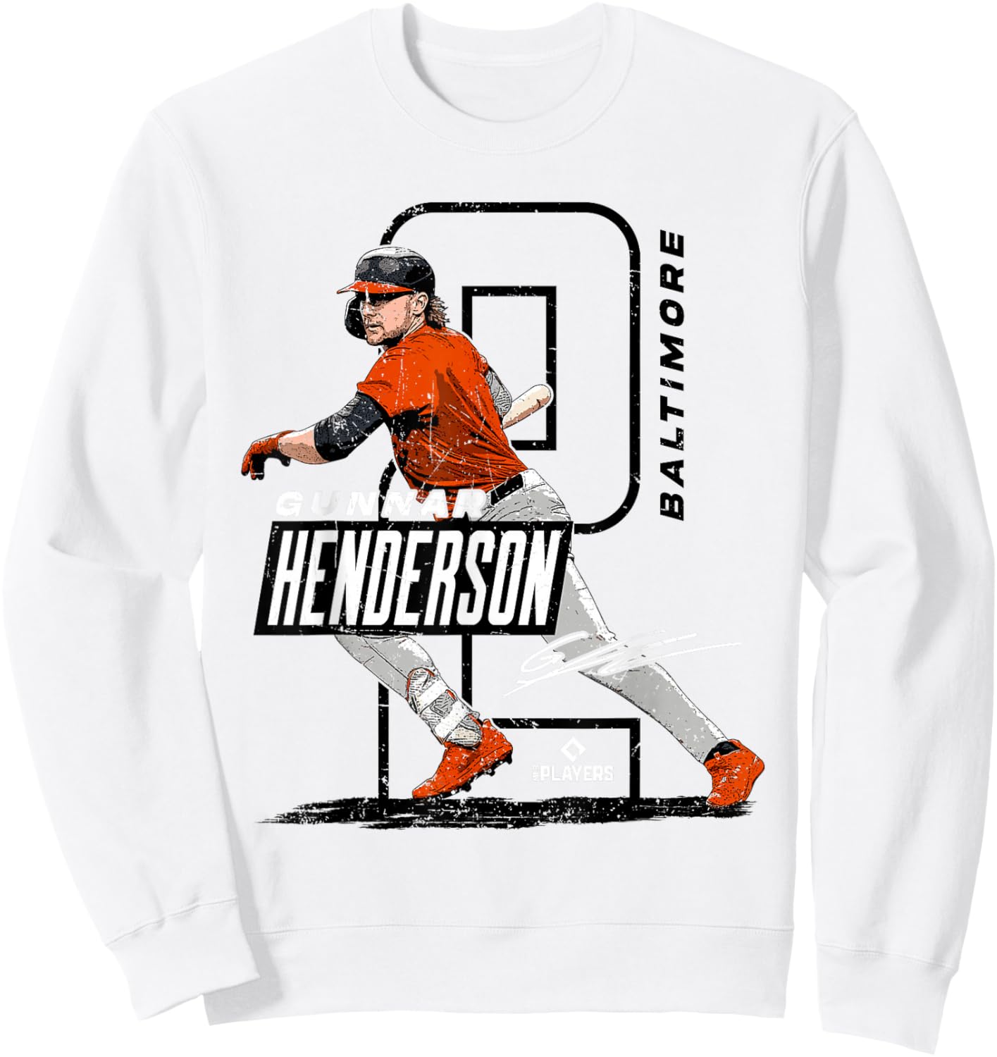 License Champs | Gunnar Henderson Baltimore MLBPA - Orange, Small Sweatshirt - Sweatshirt | White