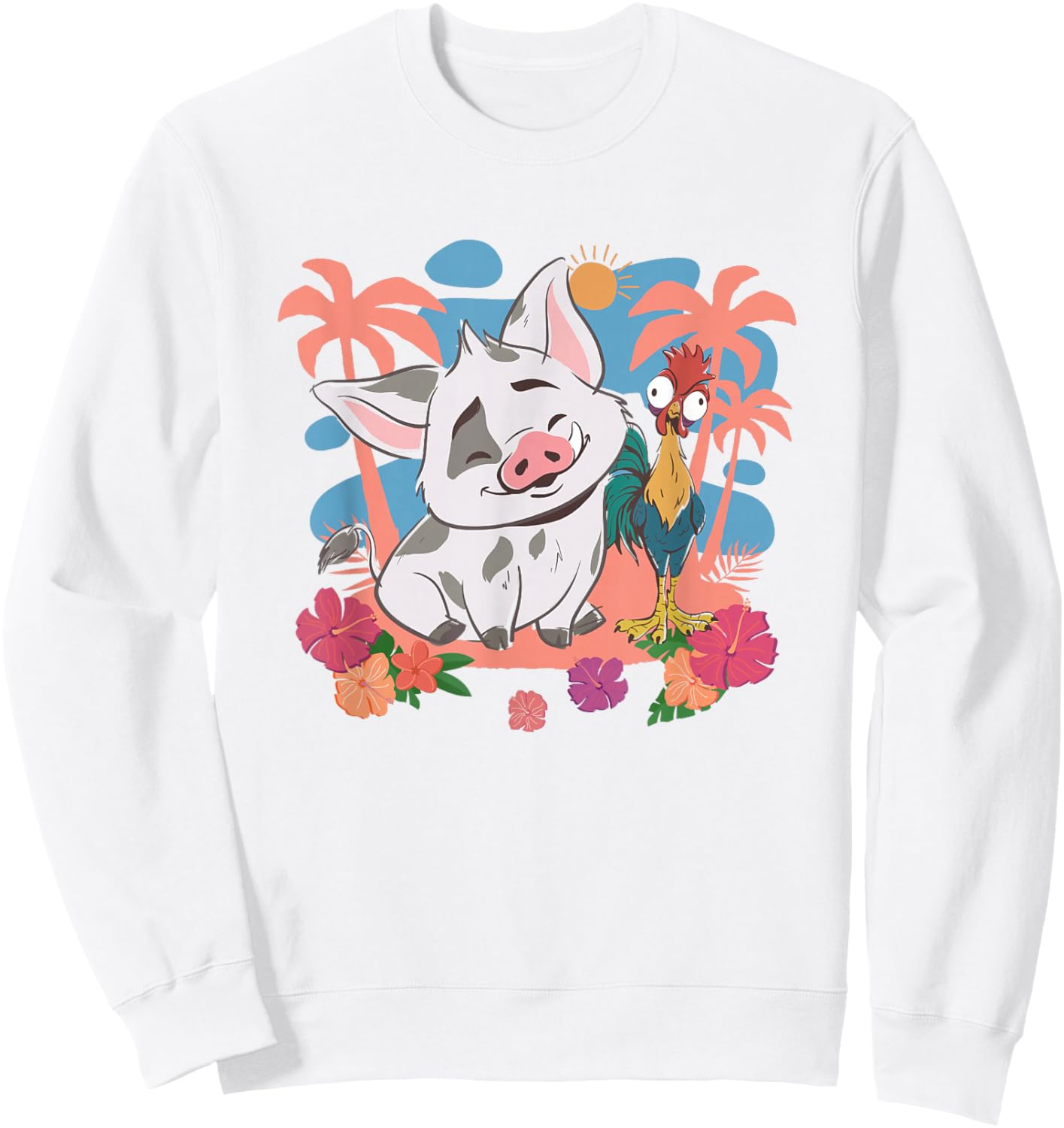 Disney Moana 2 Cute Pua HEI HEI Best Friends Tropical Logo Sweatshirt - Sweatshirt | White