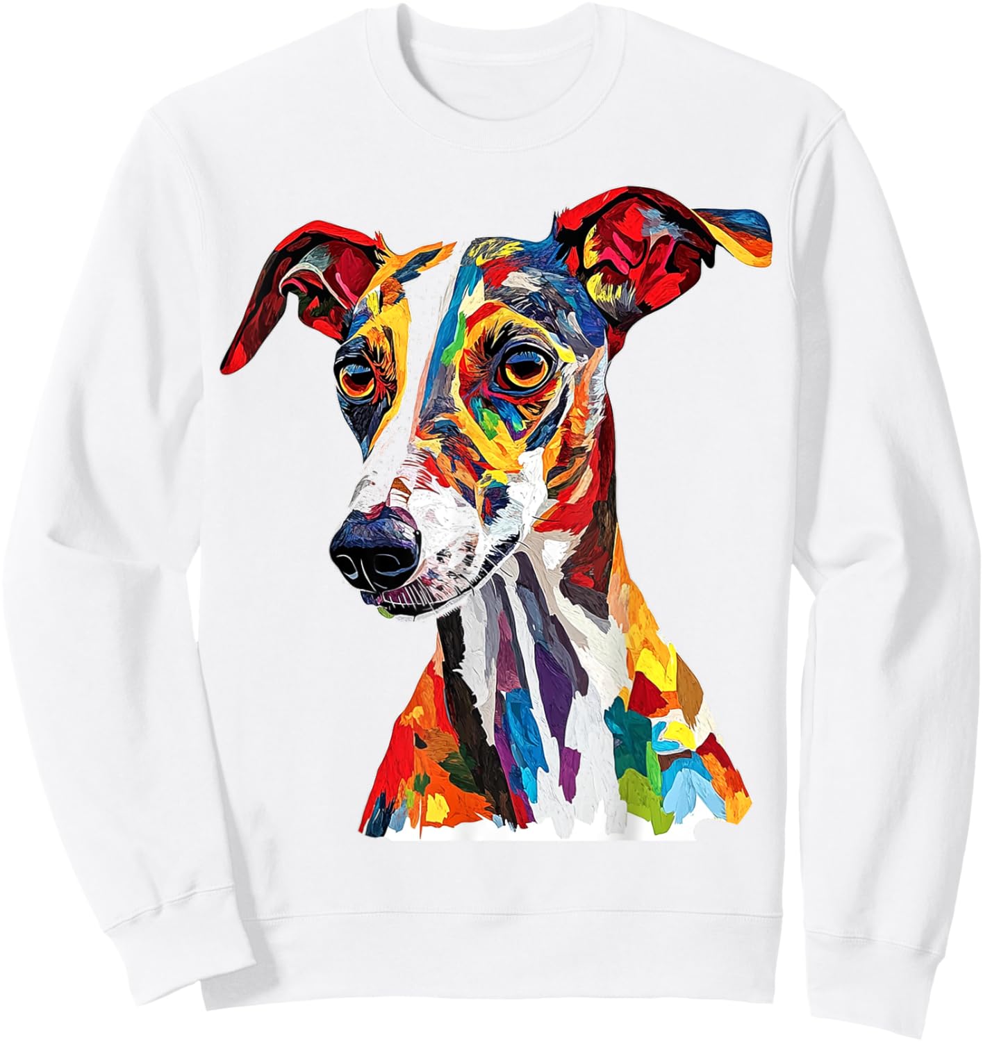 Whippet Dog Motif Pet Illustration Whippet Sweatshirt - Sweatshirt | White