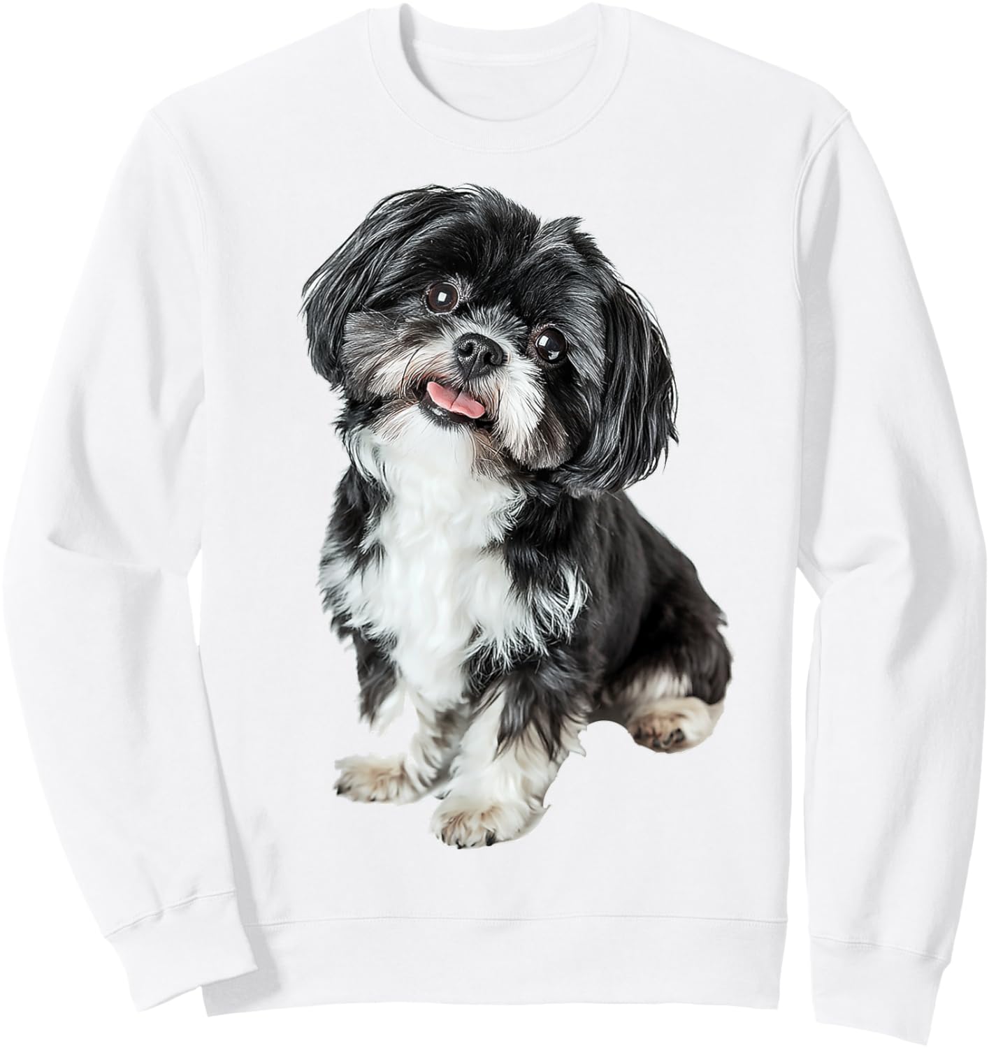 Shih Tzu Dog Motif Pet Artwork Shih Tzu Men Women Kids Sweatshirt - Sweatshirt | White