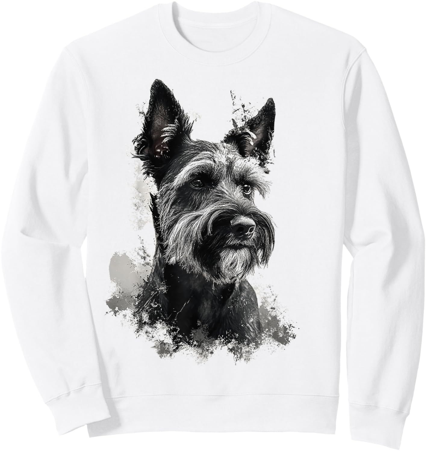 Schnauzer Dog Graphic Pet Art Schnauzer Sweatshirt - Sweatshirt | White