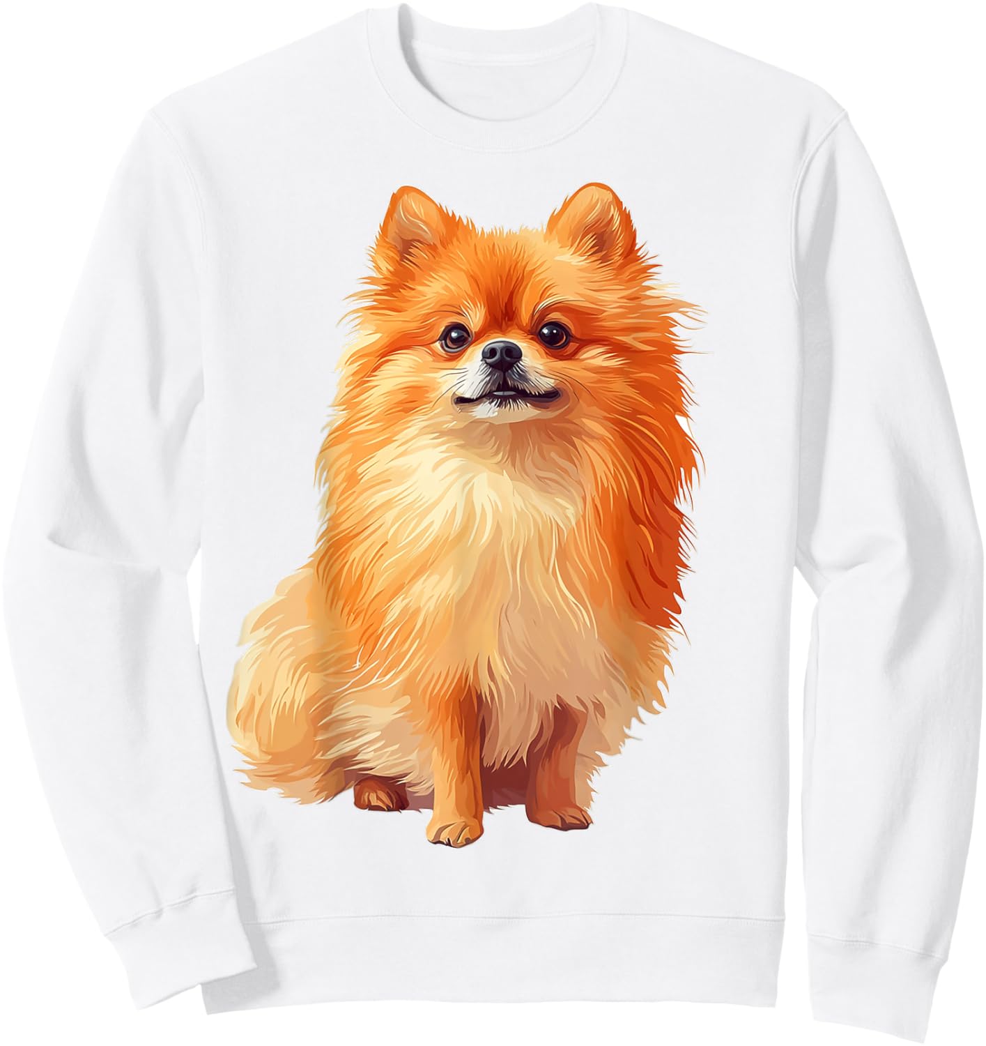 Pomeranian Dog Motif Pet Artwork Pomeranian Women Kids Sweatshirt - Sweatshirt | White