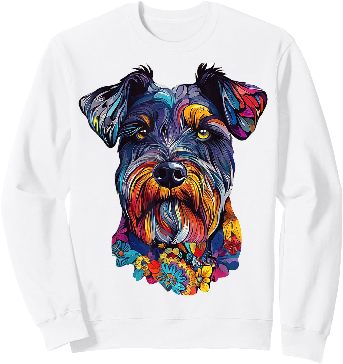 Bouvier Des Flandres Dog Motif Pet Art Sweatshirt - Sweatshirt | White