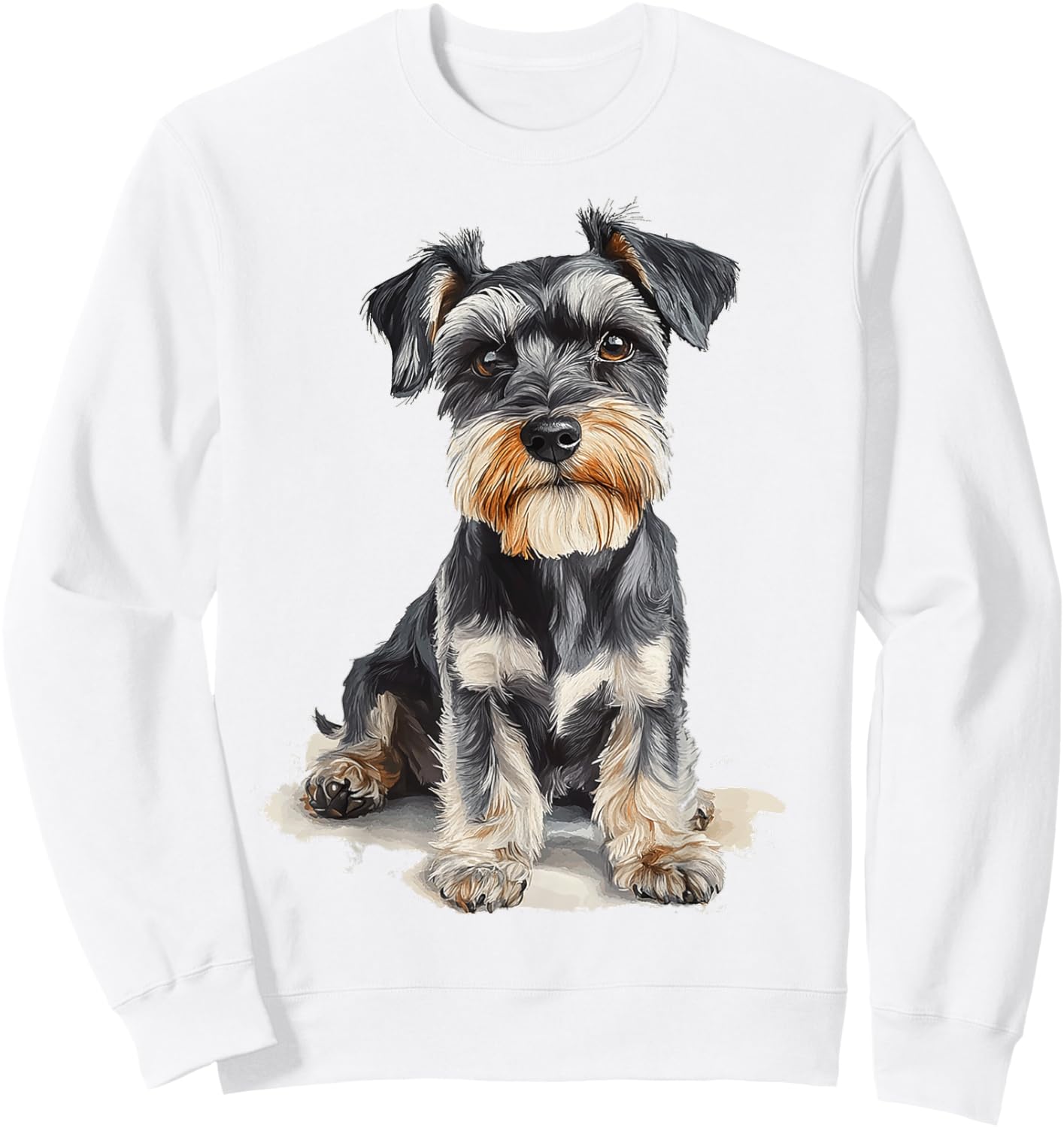 Miniature Schnauzer Dog Motif Pet Miniature Schnauzer Men Women Kids Sweatshirt - Sweatshirt | White