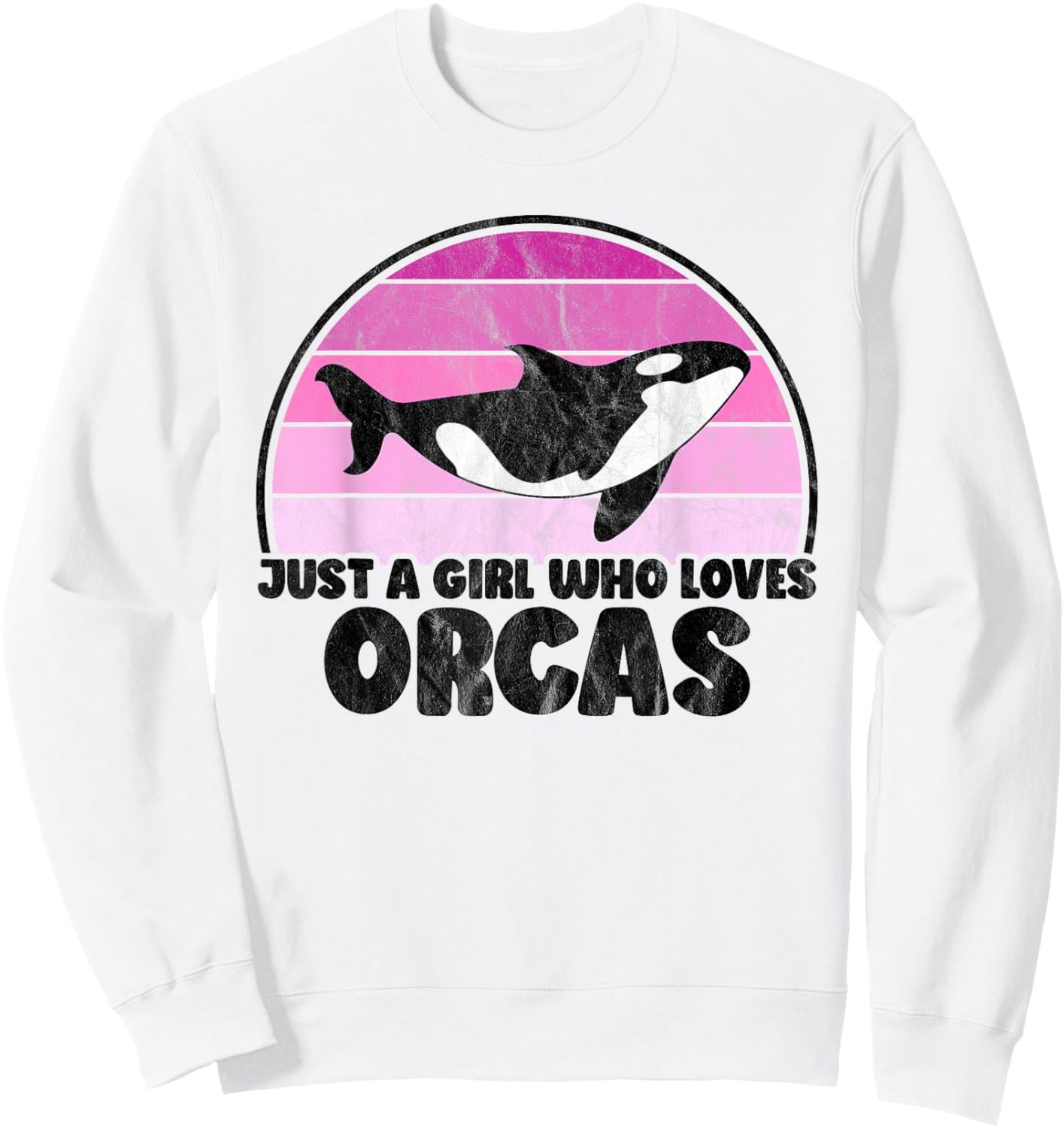Just A Girl Who Loves Orcas - Orca Whale Retro Women Sweatshirt - Sweatshirt | White