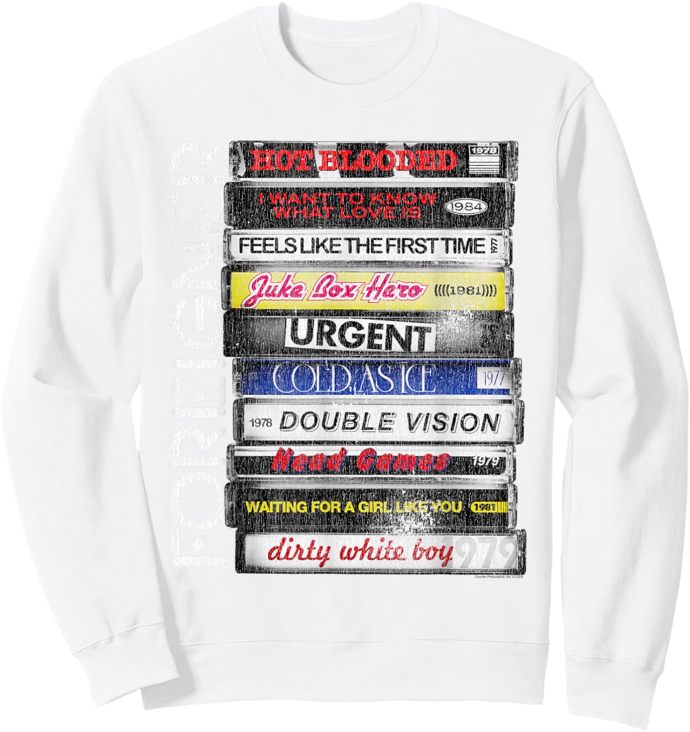 Foreigner Classic Hit Songs 80s Rock Band Sweatshirt - Sweatshirt | White