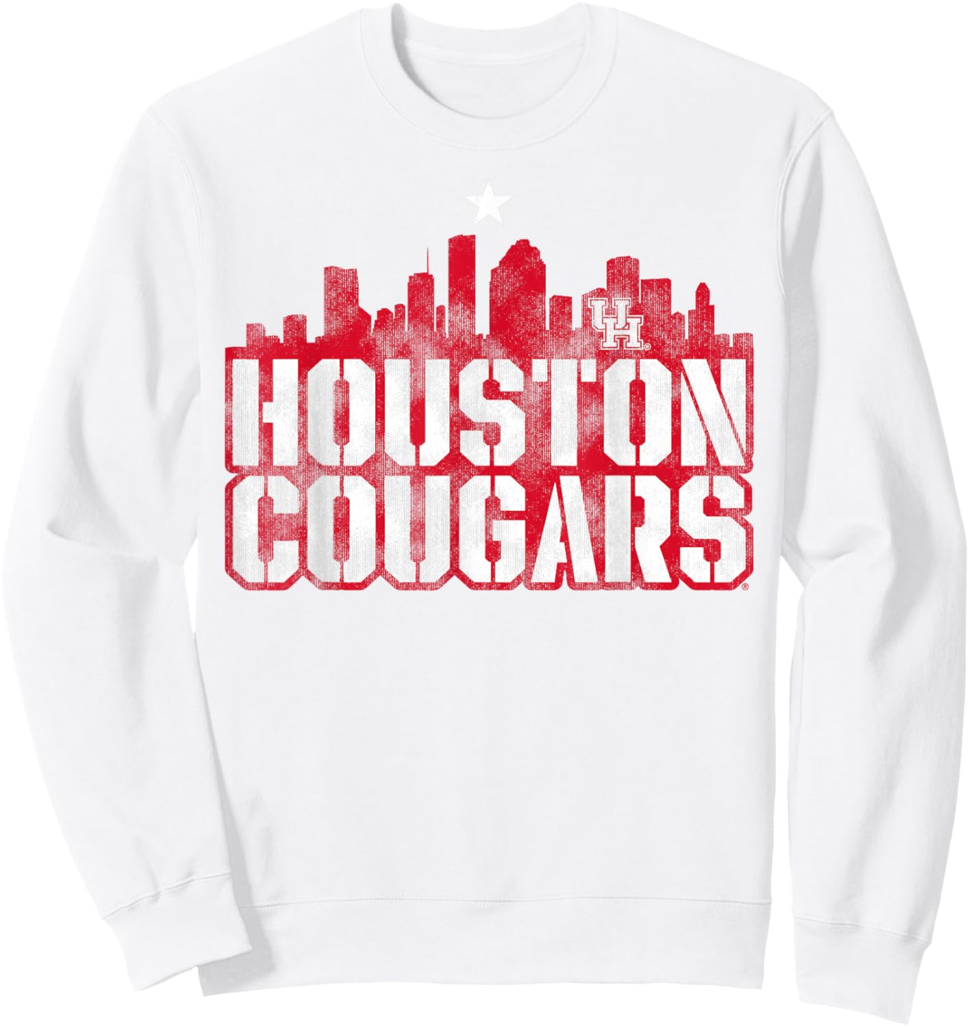 University of Houston | Houston Blue Collection Stencil Sky Sweatshirt - Sweatshirt | White