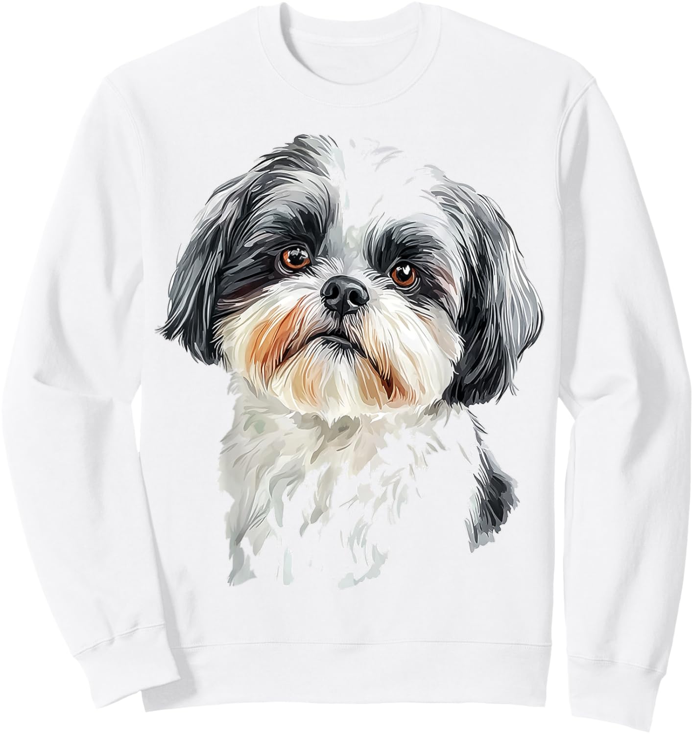 Shih Tzu Dog Motif Pet Art Shih Tzu Sweatshirt - Sweatshirt | White