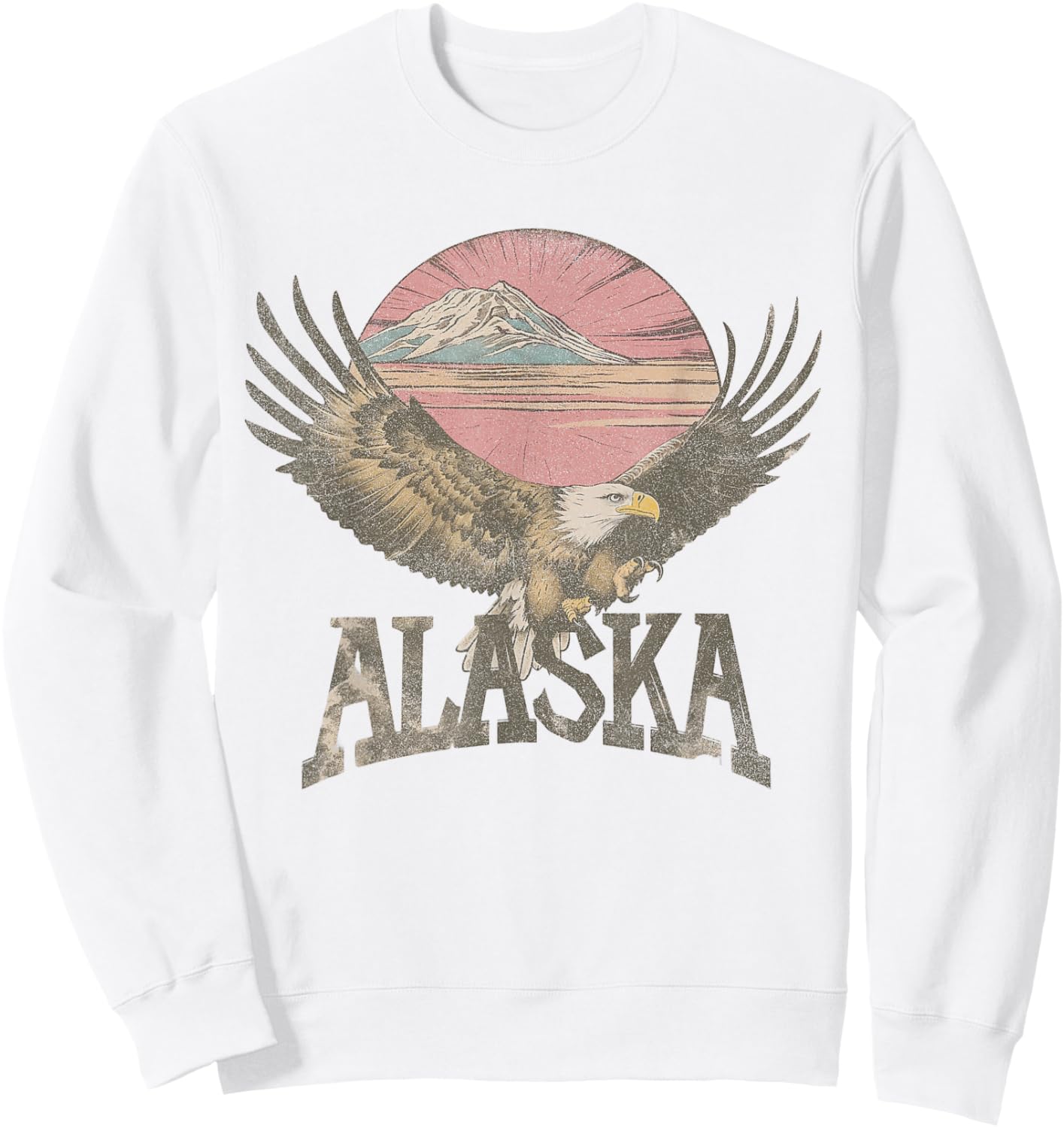 Alaska - Eagle Vintage 60s 70s 80s Men Women Kids Retro Sweatshirt - Sweatshirt | White