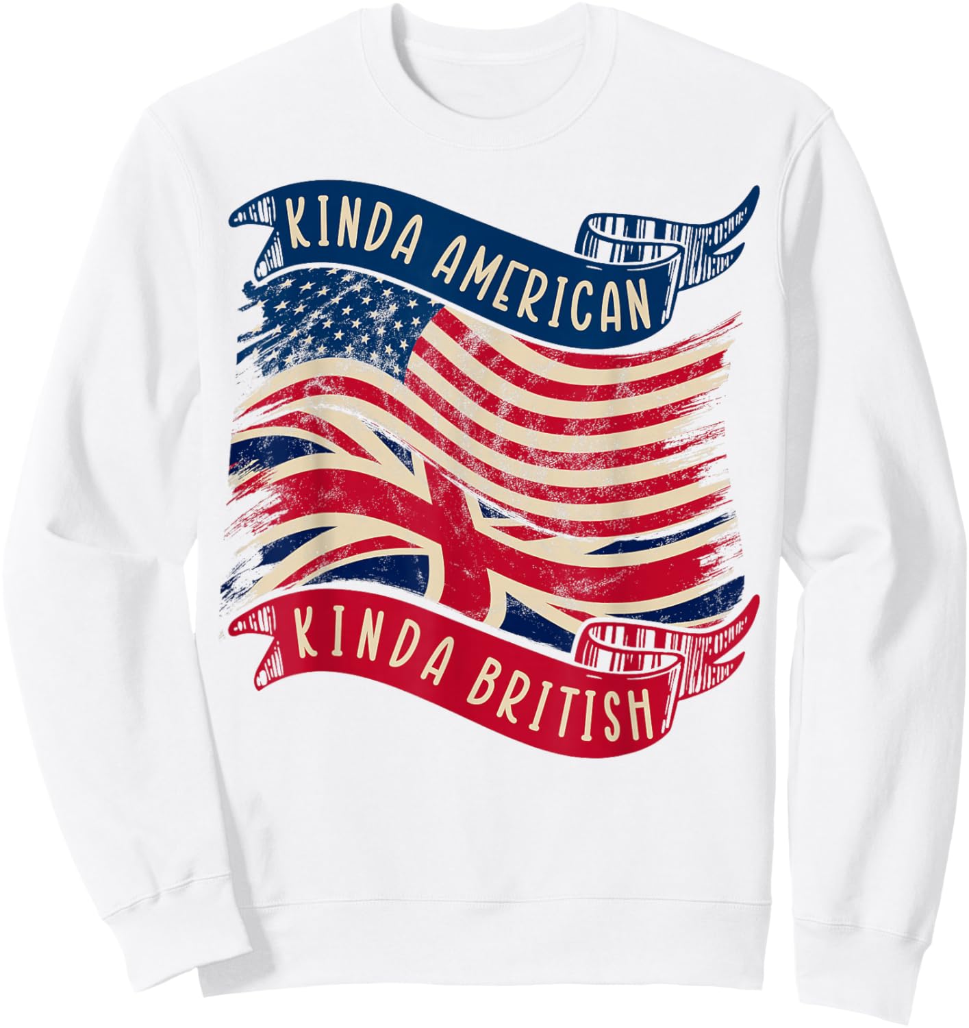 Kinda American Kinda British Heritage Citizenship Sweatshirt - Sweatshirt | White