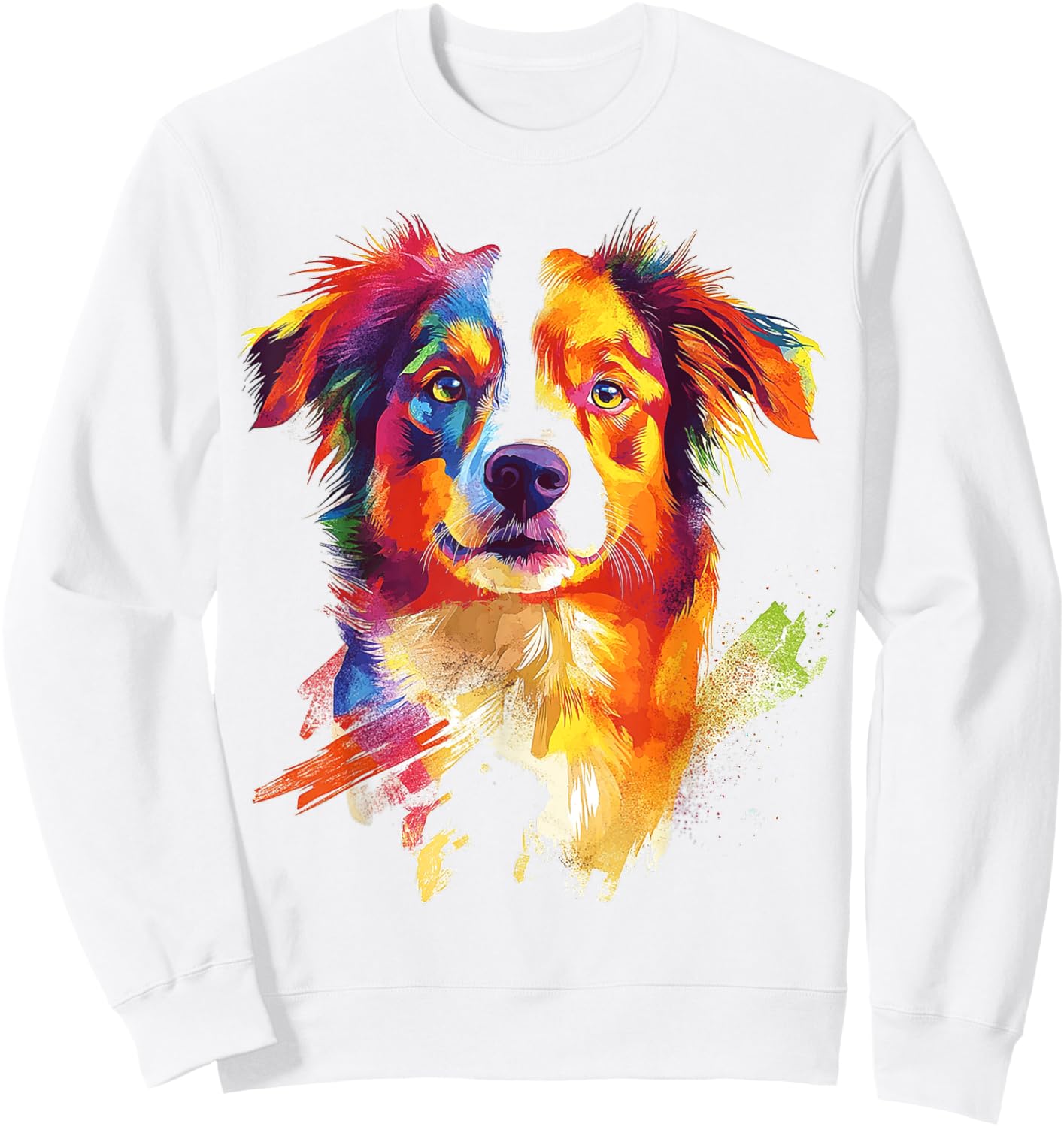 Nova Scotia Duck Tolling Retriever Dog Motif Pet Colorful Men Women Kids Sweatshirt - Sweatshirt | White