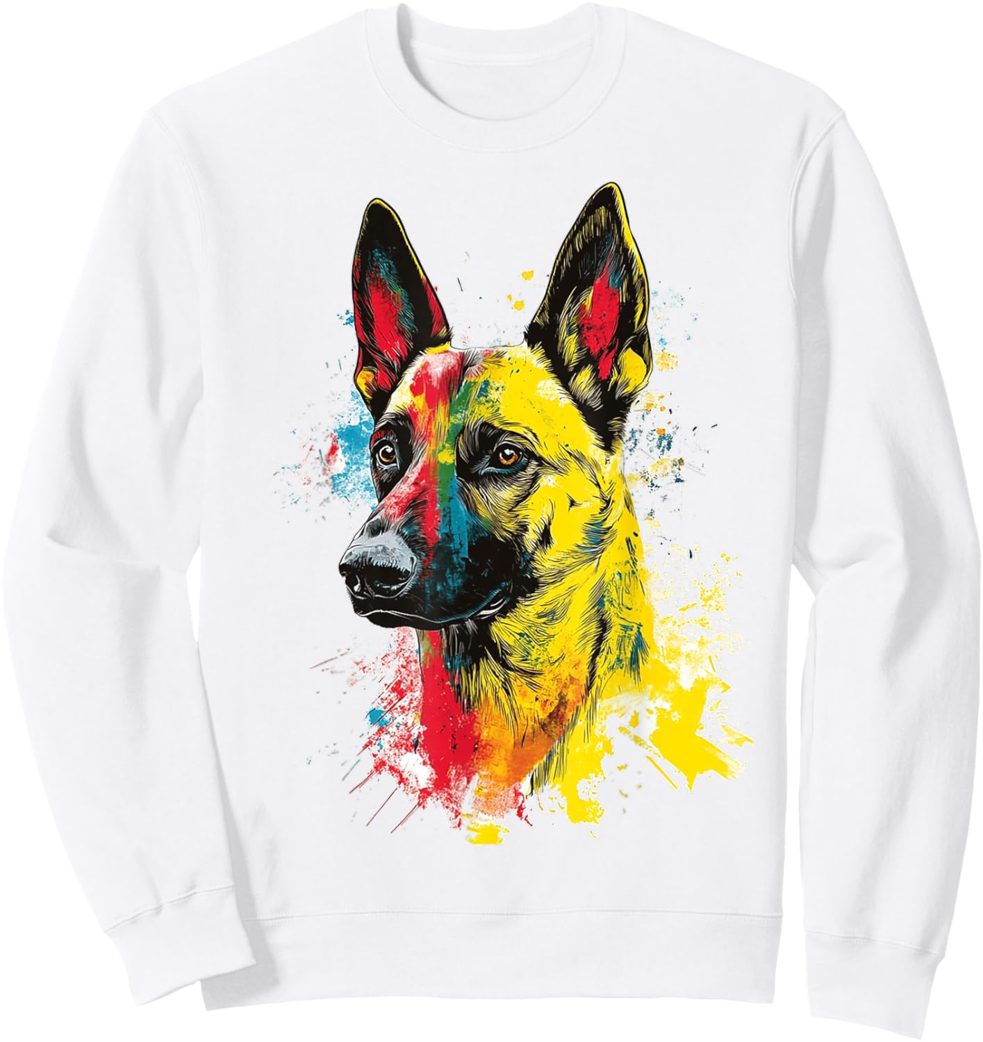 Belgian Malinois Dog Graphic Pet Art Belgian Malinois Women Kids Sweatshirt - Sweatshirt | White
