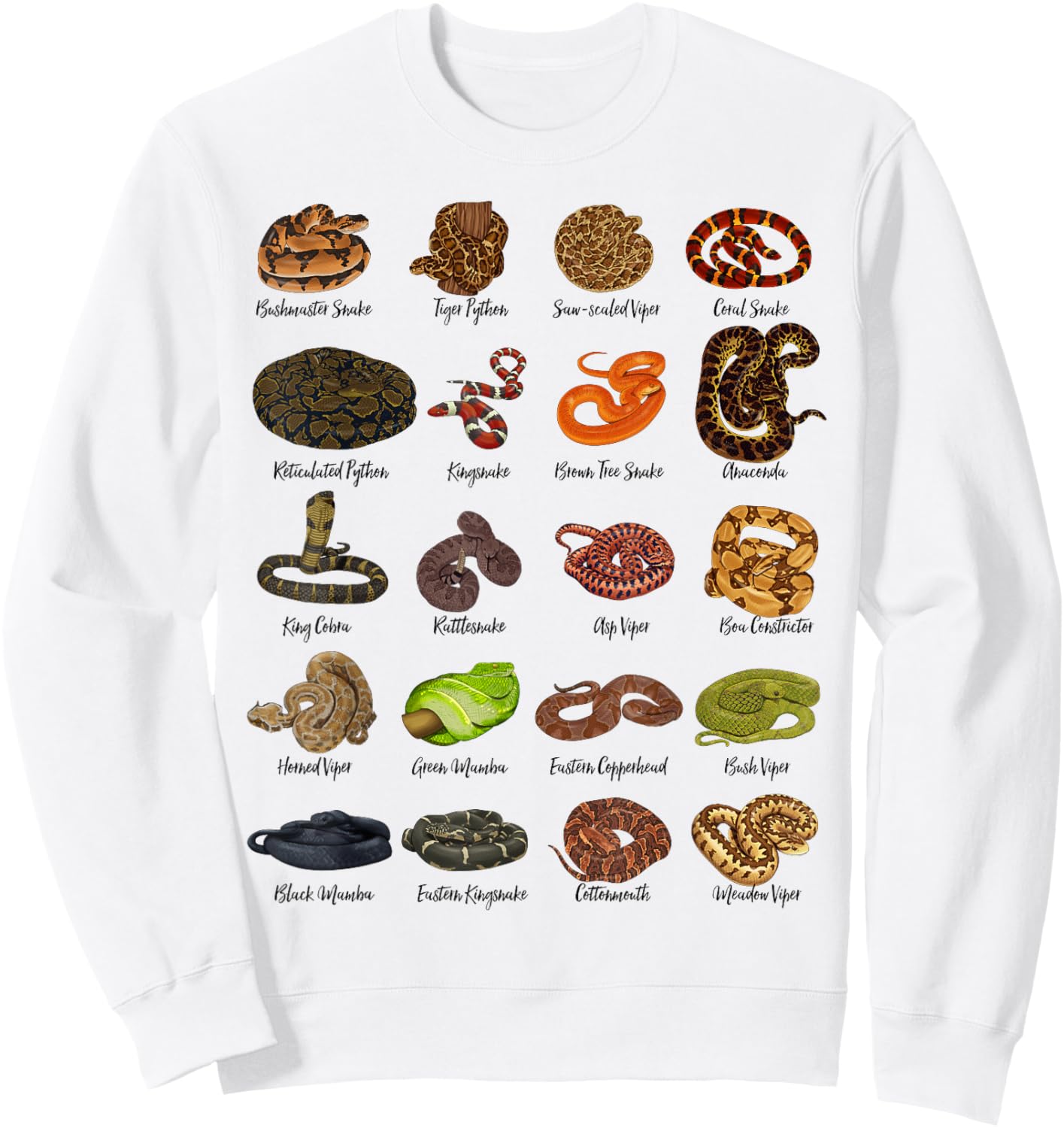 Snake drawings - many snakes Sweatshirt - Sweatshirt | White