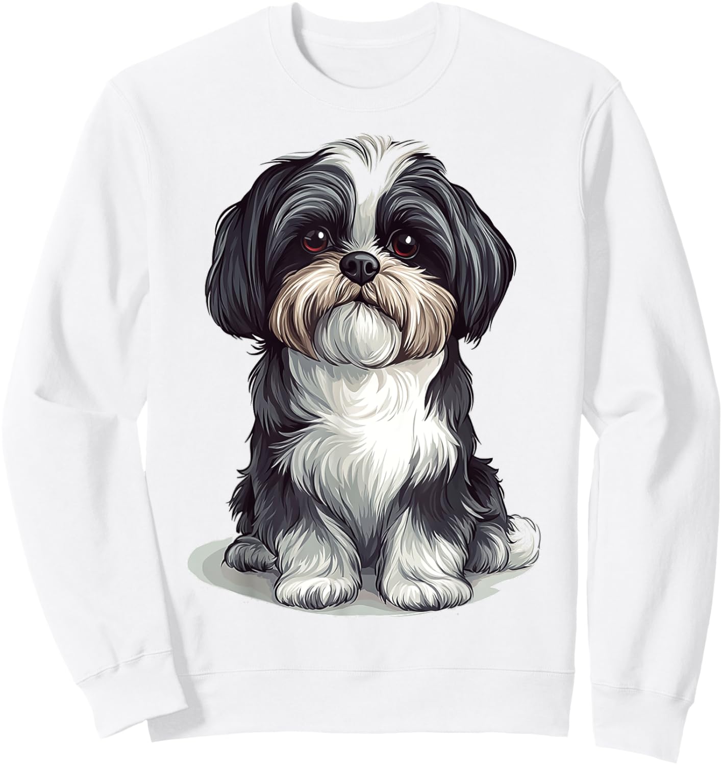 Shih Tzu Dog Motif Pet Artwork Shih Tzu Men Women Kids Sweatshirt - Sweatshirt | White