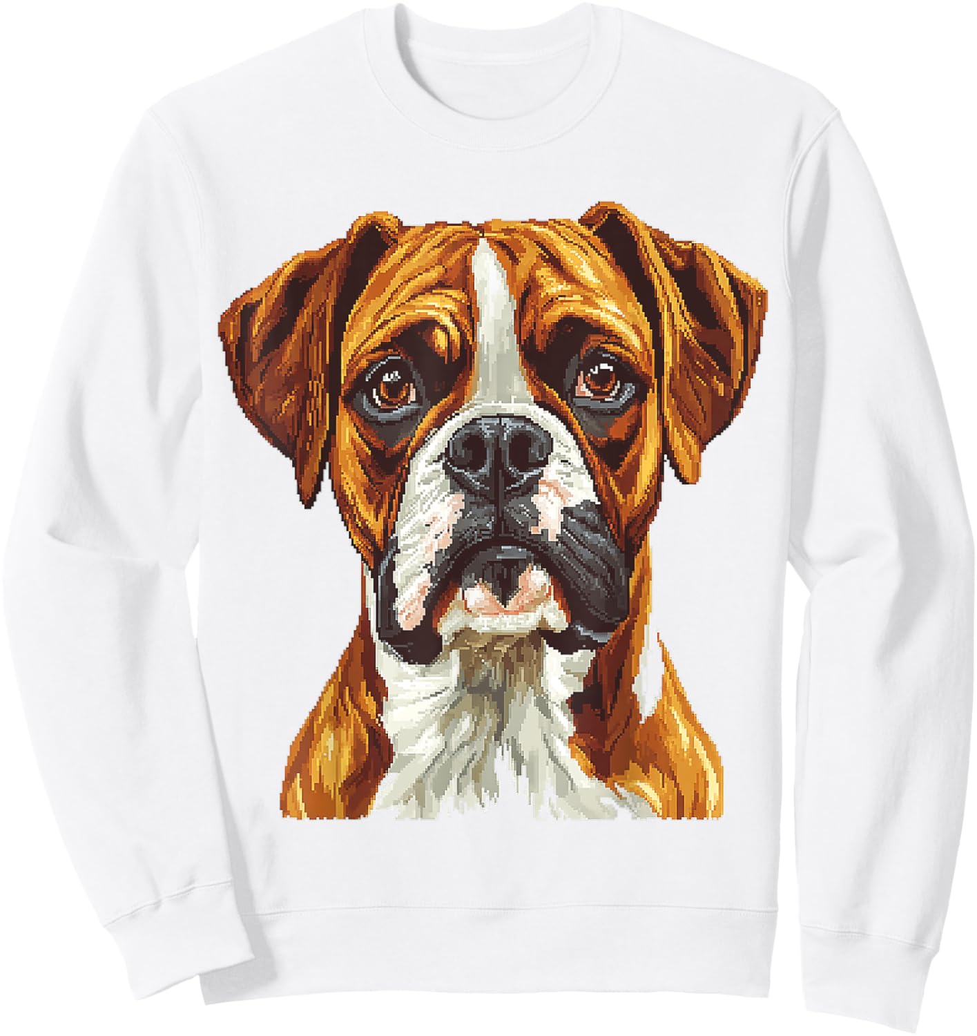 Boxer Dog Motif Pet Art Boxer Sweatshirt - Sweatshirt | White