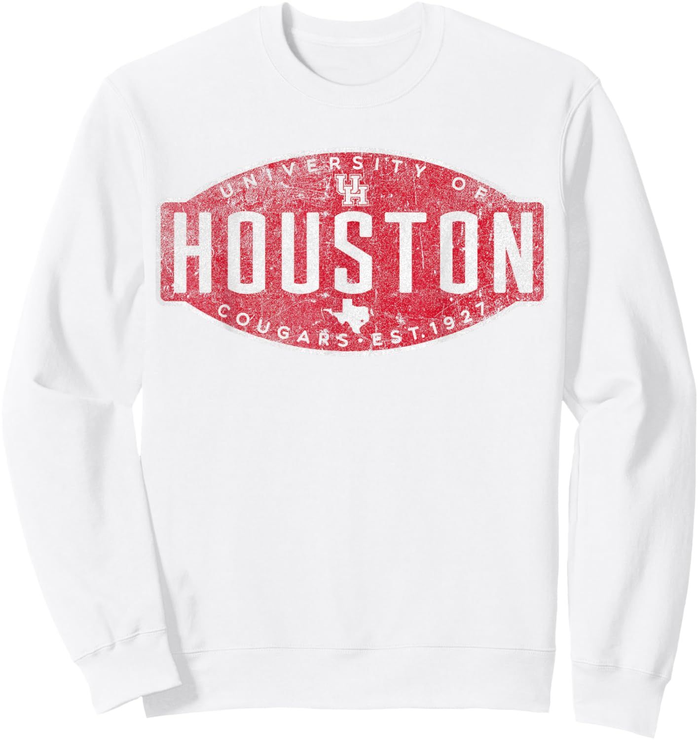 University of Houston | Houston Blue Collection Patch Logo Sweatshirt - Sweatshirt | White