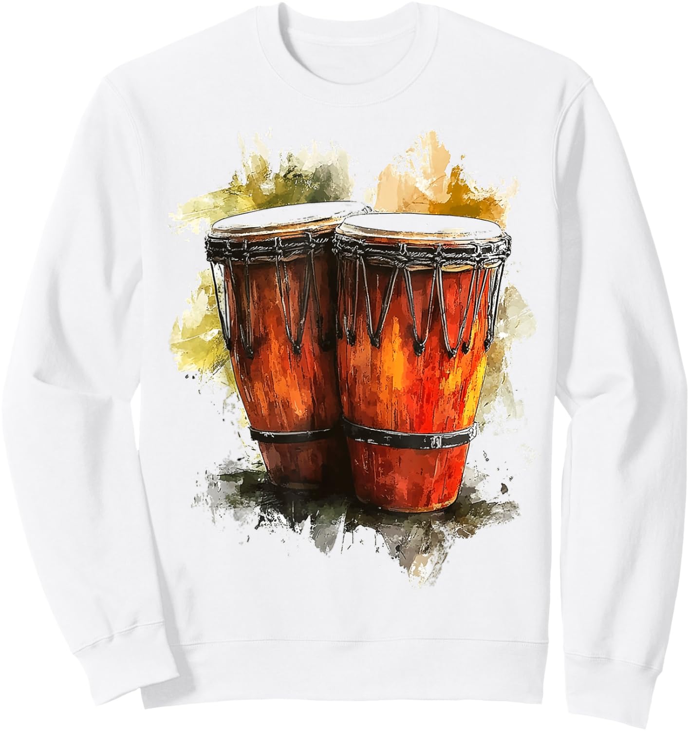 Congas Music Instrument Graphic Art Congas Sweatshirt - Sweatshirt | White