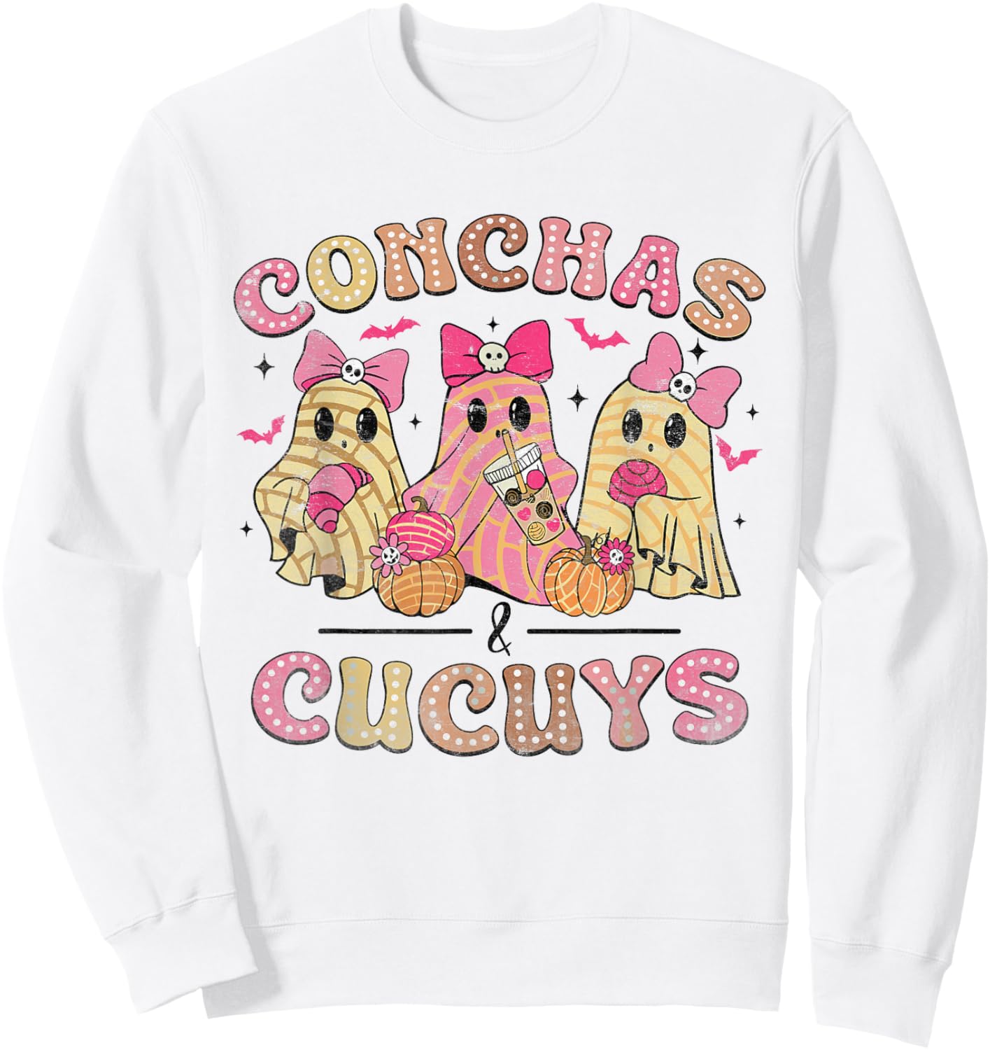 Pantasmas Conchas And Cucuys Mexican Halloween Costume Sweatshirt - Sweatshirt | White