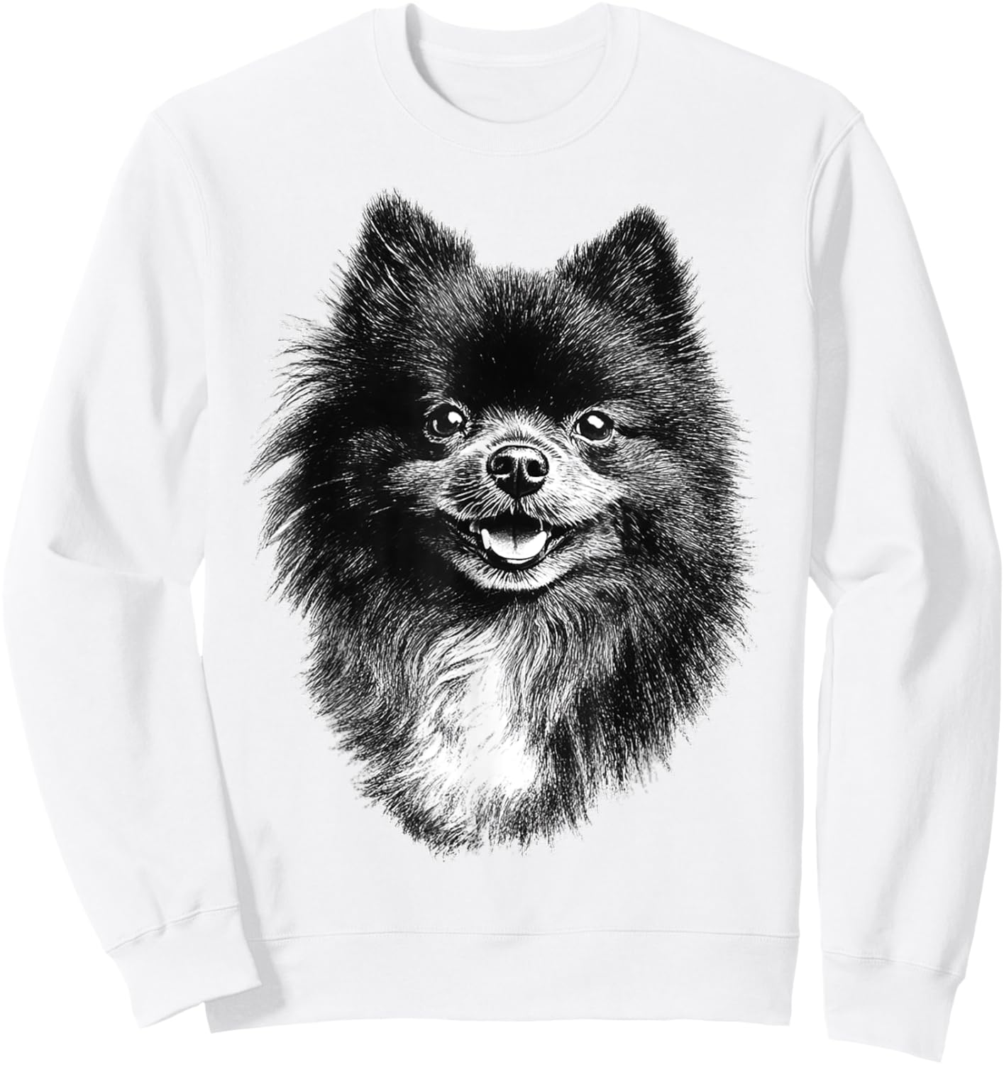 Pomeranian Dog Graphic Pet Artwork Pomeranian Sweatshirt - Sweatshirt | White