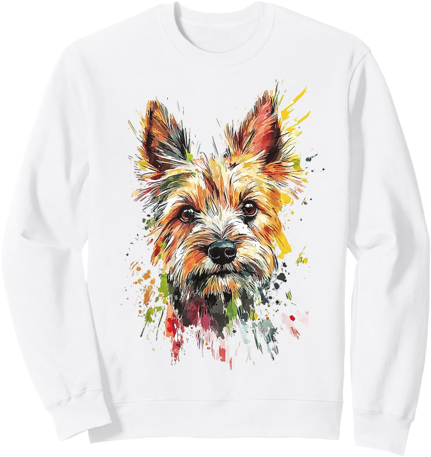 Norwich Terrier Dog Graphic Pet Illustration Norwich Terrier Men Women Kids Sweatshirt - Sweatshirt | White