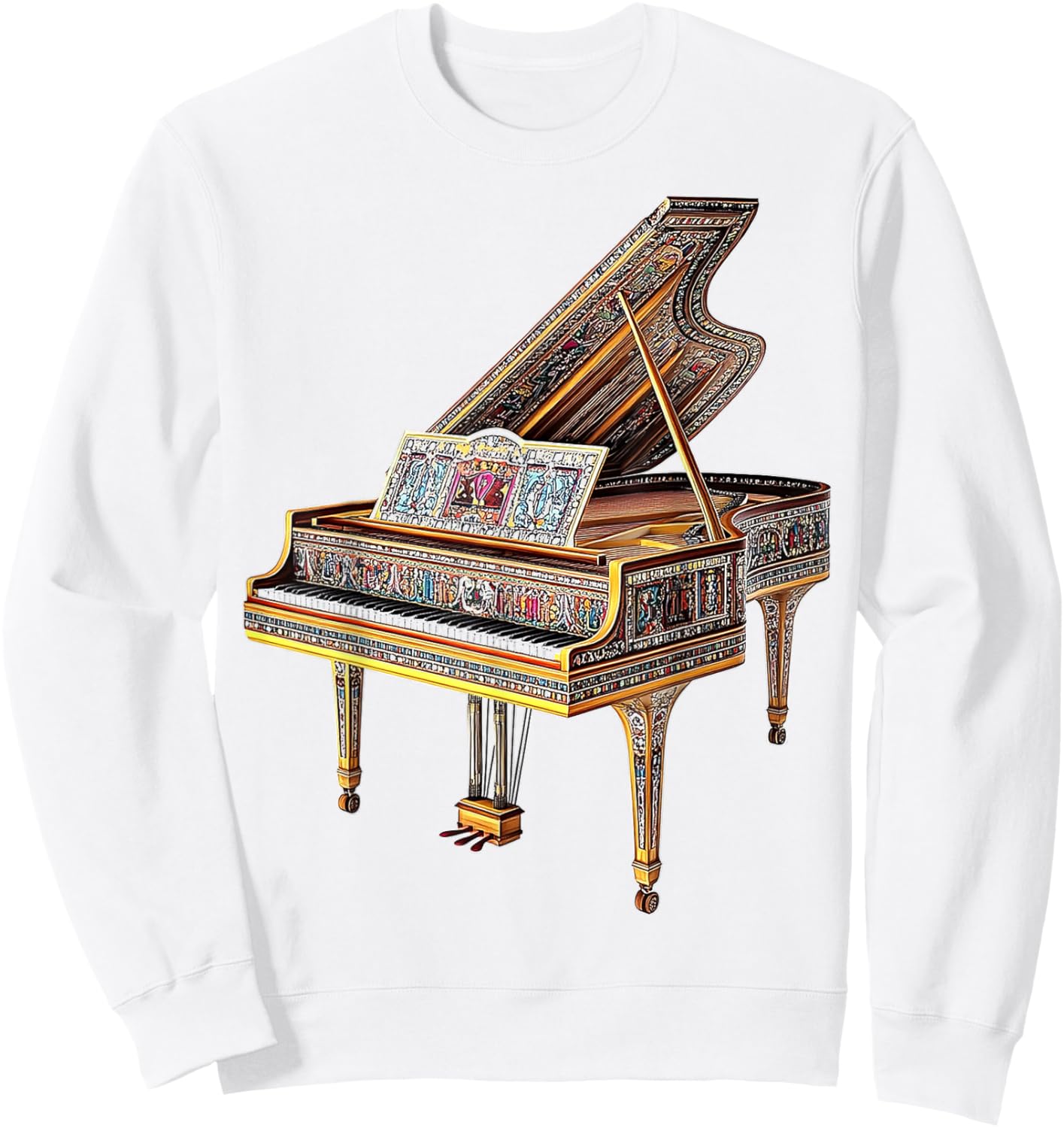 Harpsichord Music Instrument Colorful Art Harpsichord Sweatshirt - Sweatshirt | White