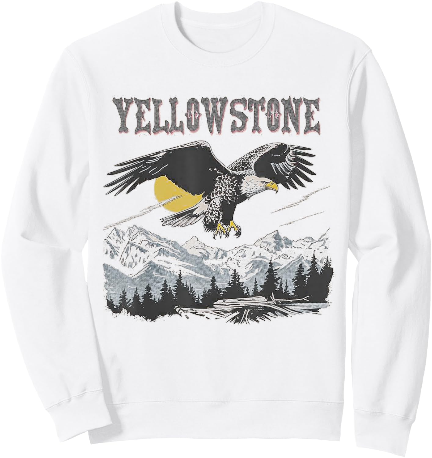 Yellowstone - US National Park Vintage Men Women Kids Retro Sweatshirt - Sweatshirt | White