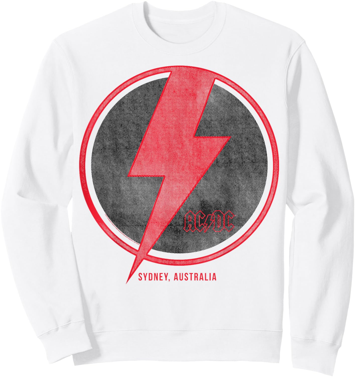 AC/DC - Lightning Bolt - -Adults, -Kids - Grey - Small - Short Sleeve - Classic Fit - Official Collection Sweatshirt - Sweatshirt | White