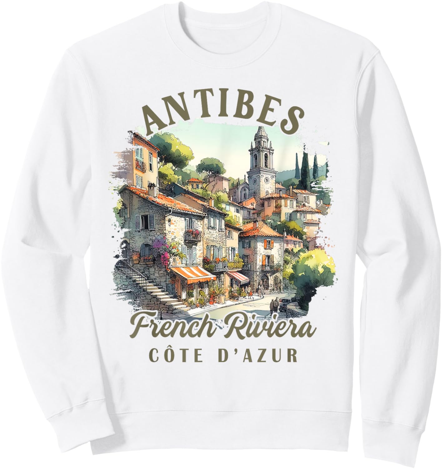 Antibes Traveling French Riviera Cote d'Azur Trip Souvenir Sweatshirt - Sweatshirt | White