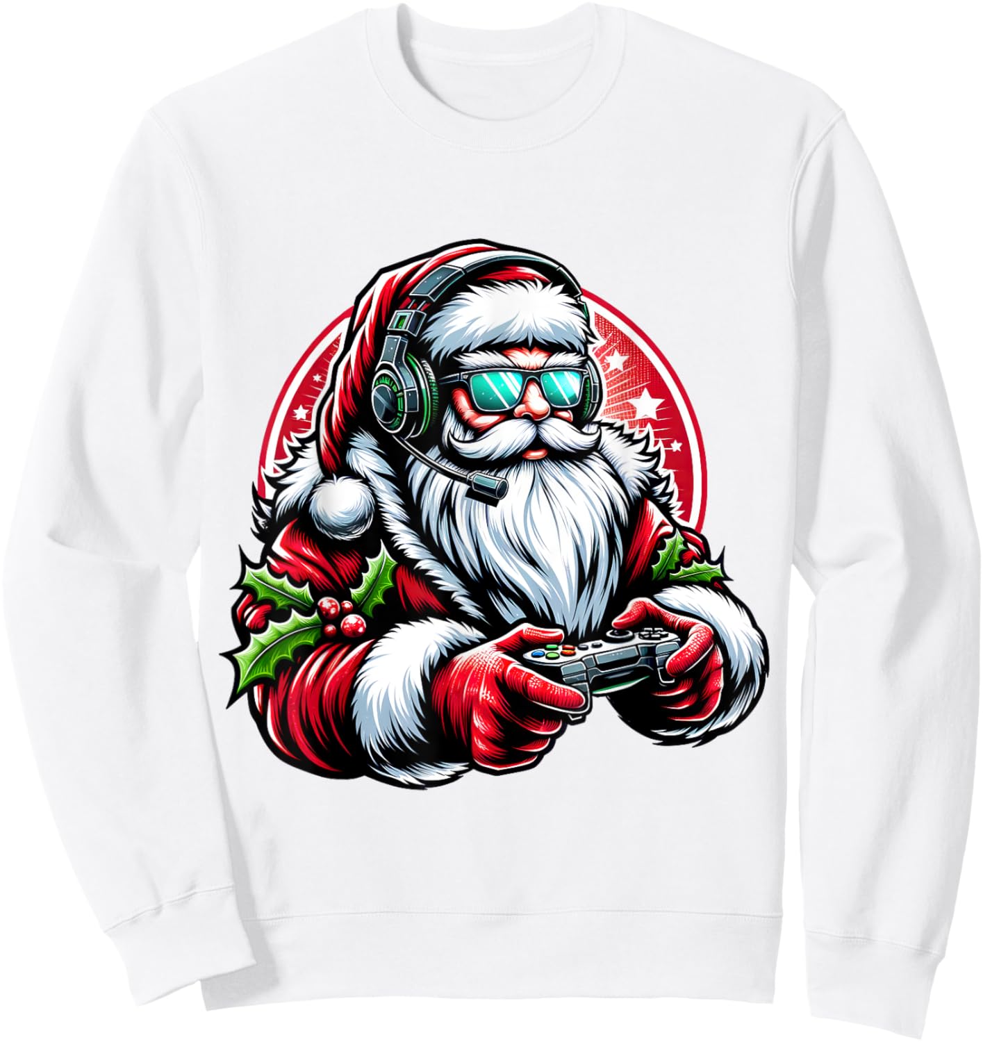 Christmas Gamer Boys Video Game Santa Xmas Sweatshirt - Sweatshirt | White