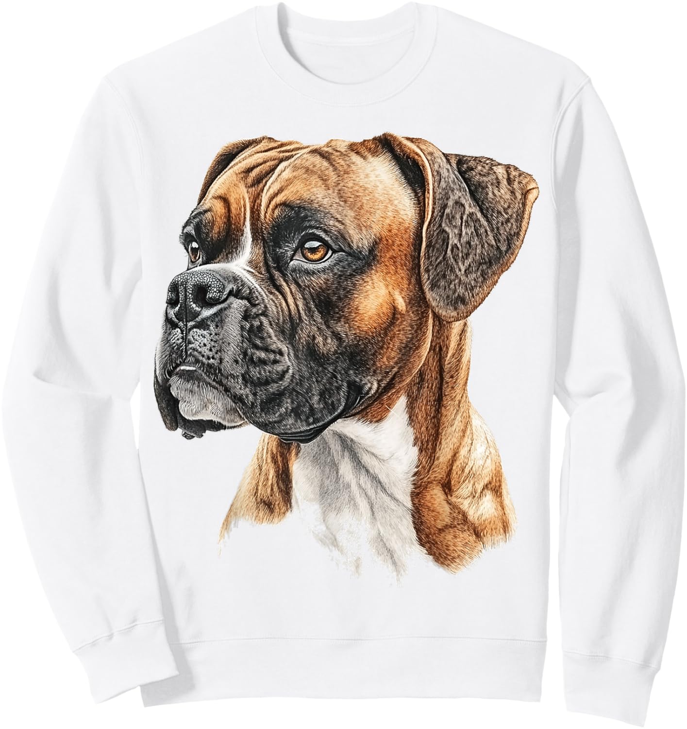 Boxer Dog Motif Pet Artwork Boxer Sweatshirt - Sweatshirt | White
