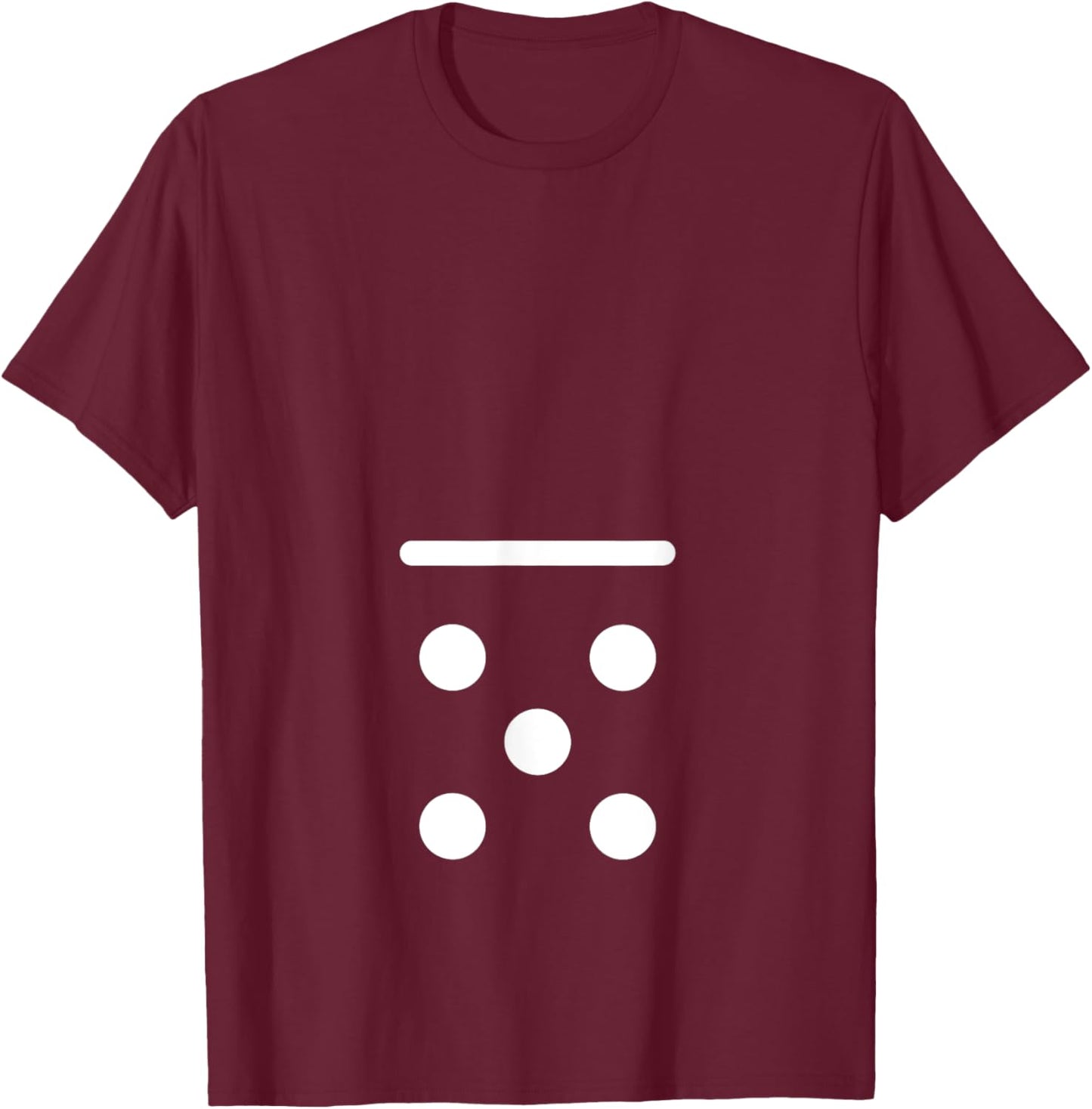 Domino Game 0 5 Dots Matching Halloween Group Costume T-Shirt - T-Shirt | Maroon
