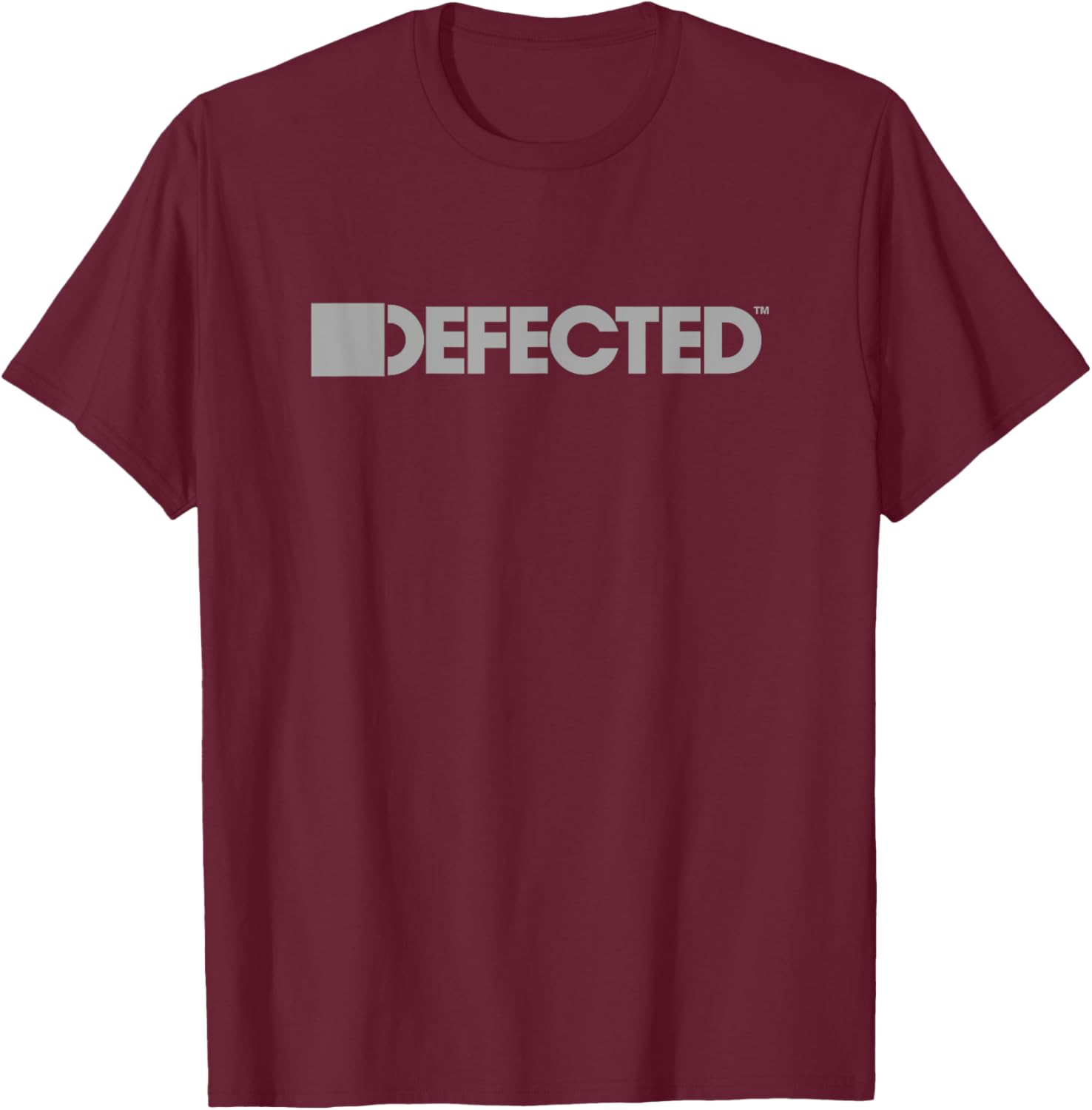 Defected Logo Grey Print T-Shirt - T-Shirt | Maroon