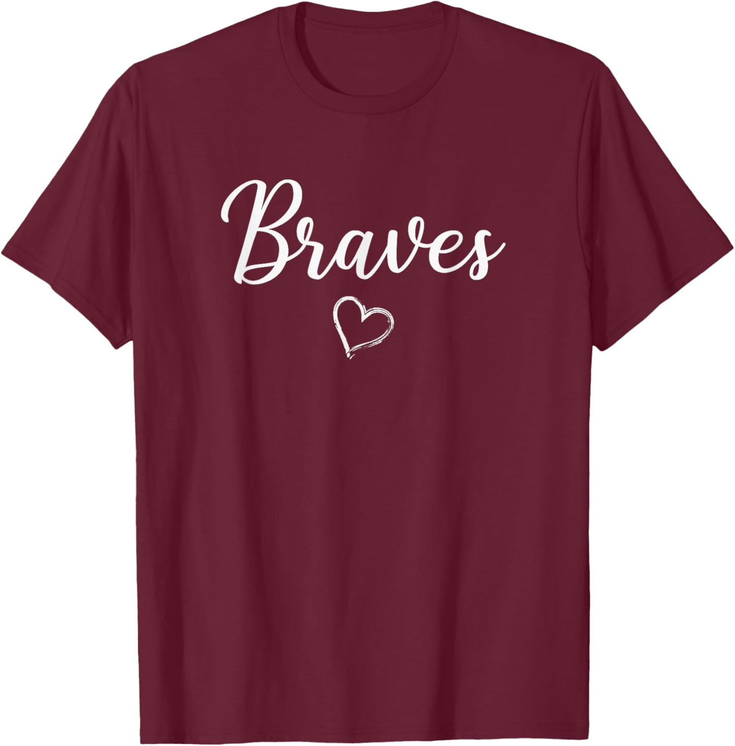 Walton Braves Above Small Heart T-Shirt - T-Shirt | Maroon
