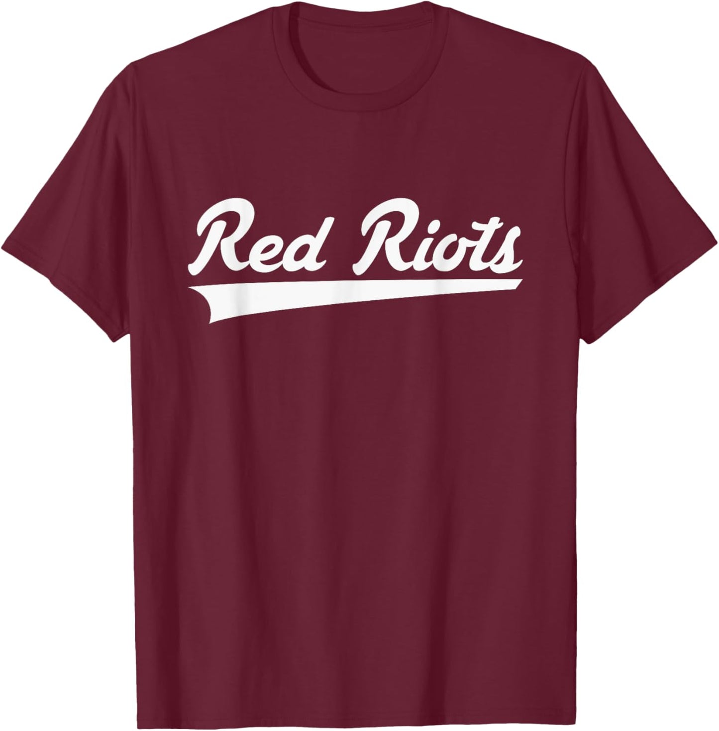 South Portland Red Riots Vintage Swoosh T-Shirt - T-Shirt | Maroon