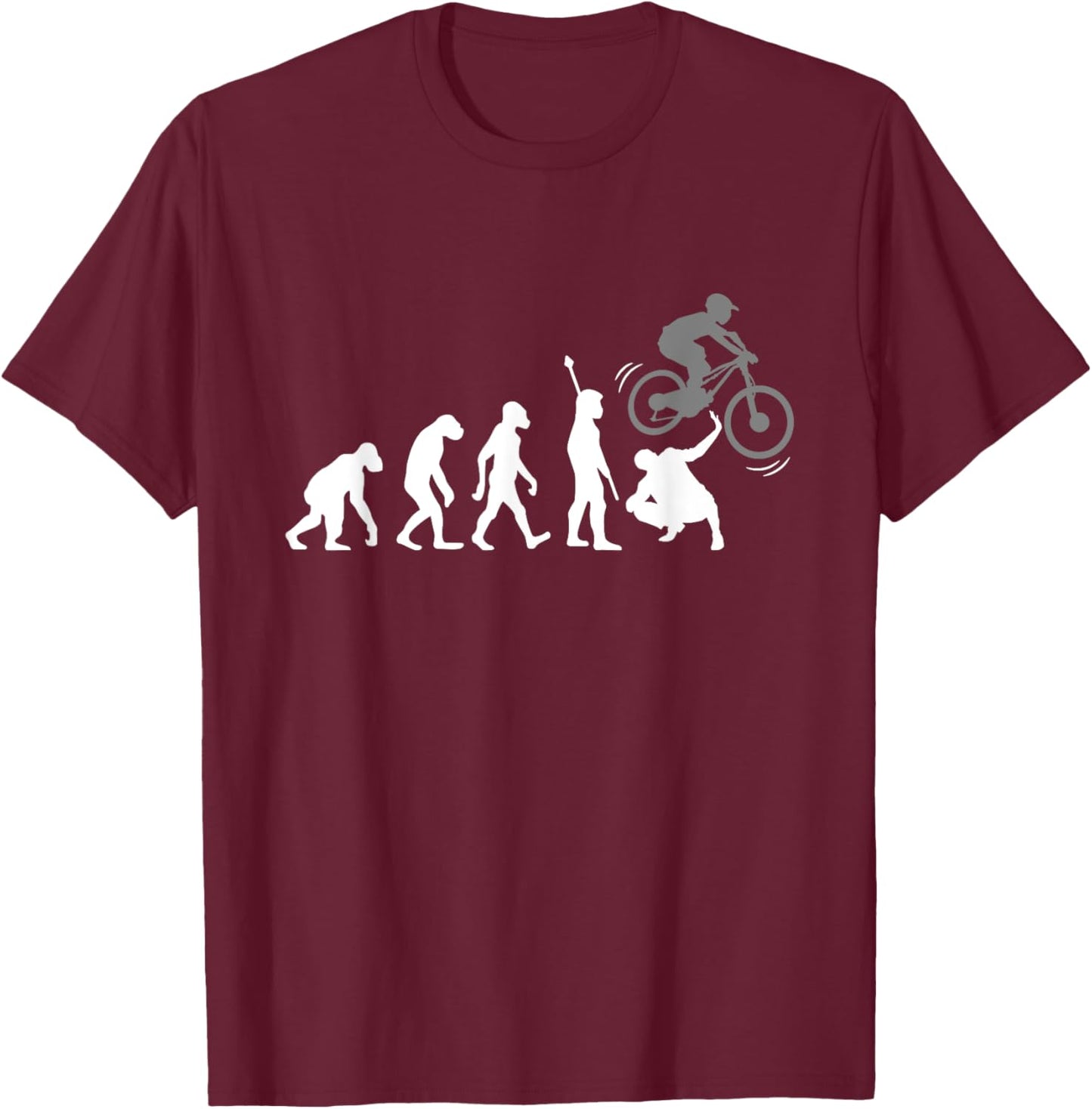 Cool MTB Evolution Bicycle Funny Cycle Mountain Bike Lovers T-Shirt - T-Shirt | Maroon