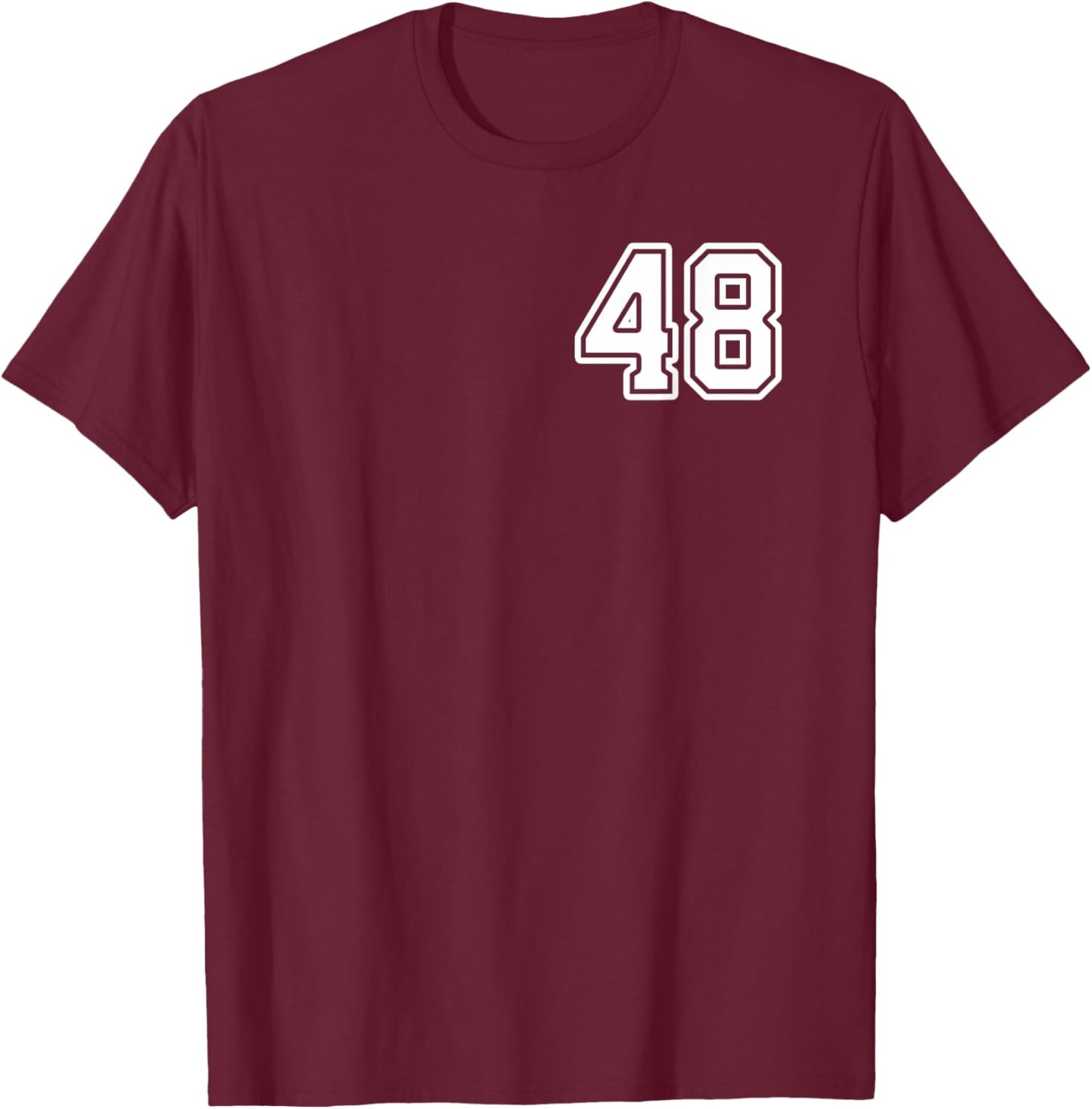Number 48 Shirt #48 Player Sports Team Men Women Kids T-Shirt - T-Shirt | Maroon