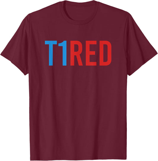 T1red Blue Ribbon November Diabetes Awareness T-Shirt - T-Shirt | Maroon