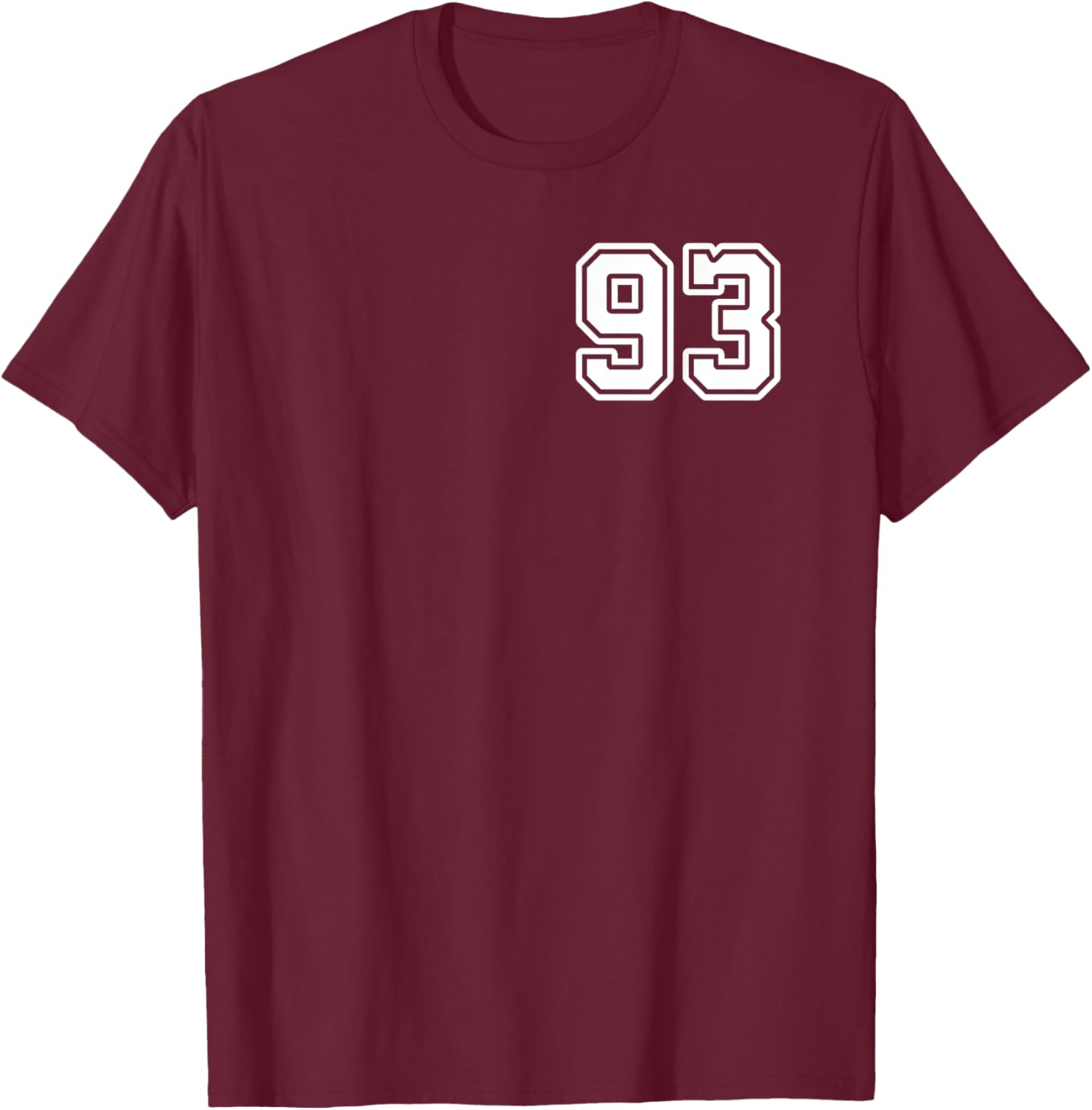 Number 93 Shirt #93 Player Sports Team Men Women Kids T-Shirt - T-Shirt | Maroon