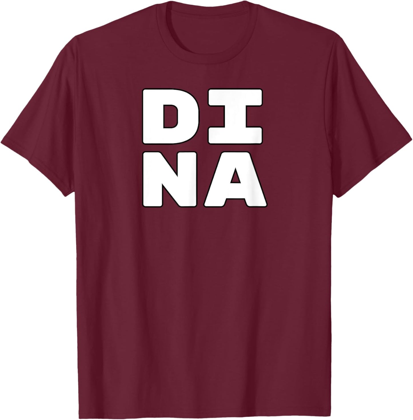 DINA Personalized Retro Girls Custom DINA Name T-Shirt - T-Shirt | Maroon
