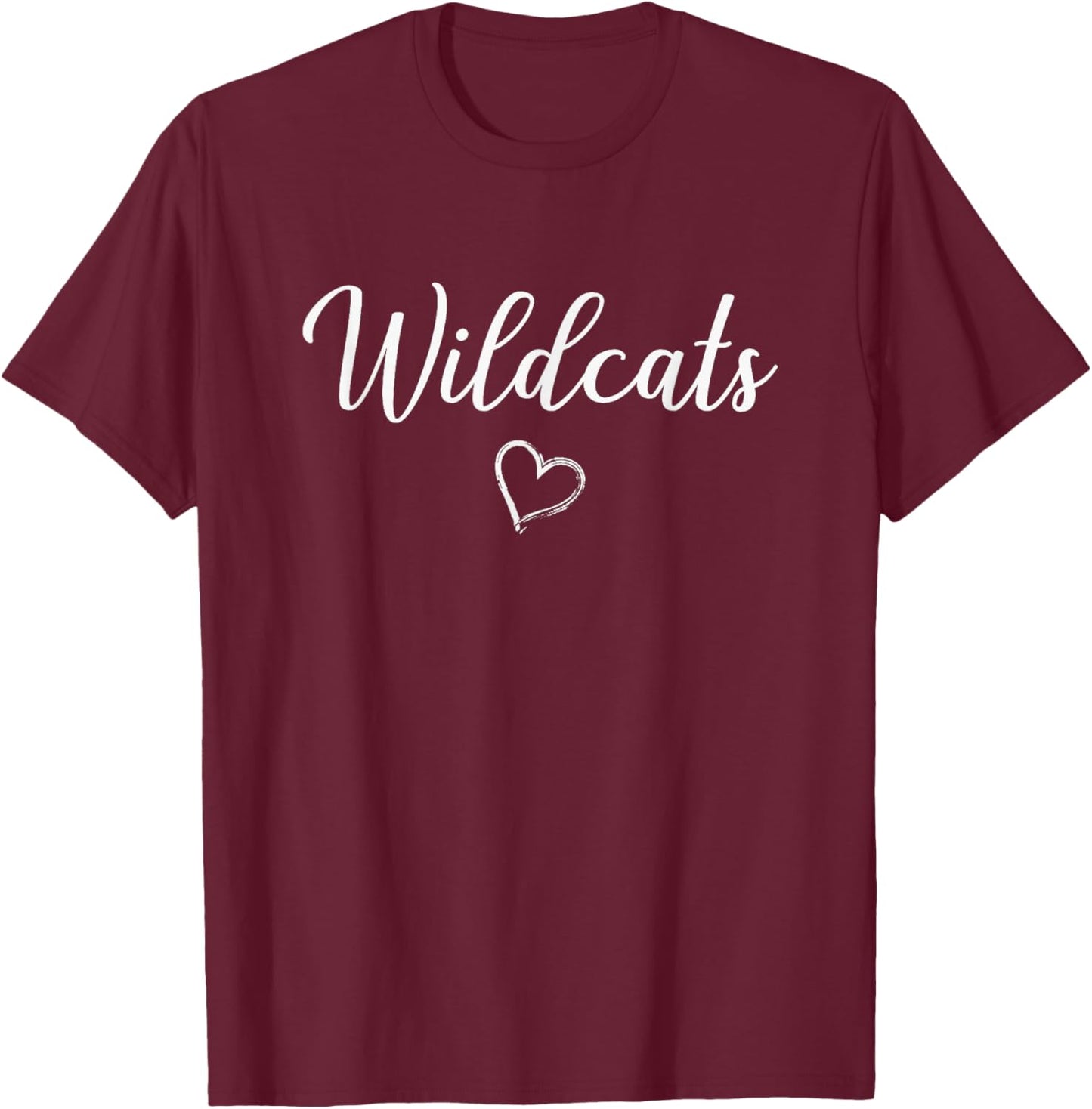 Arvada West Wildcats Above Small Heart T-Shirt - T-Shirt | Maroon