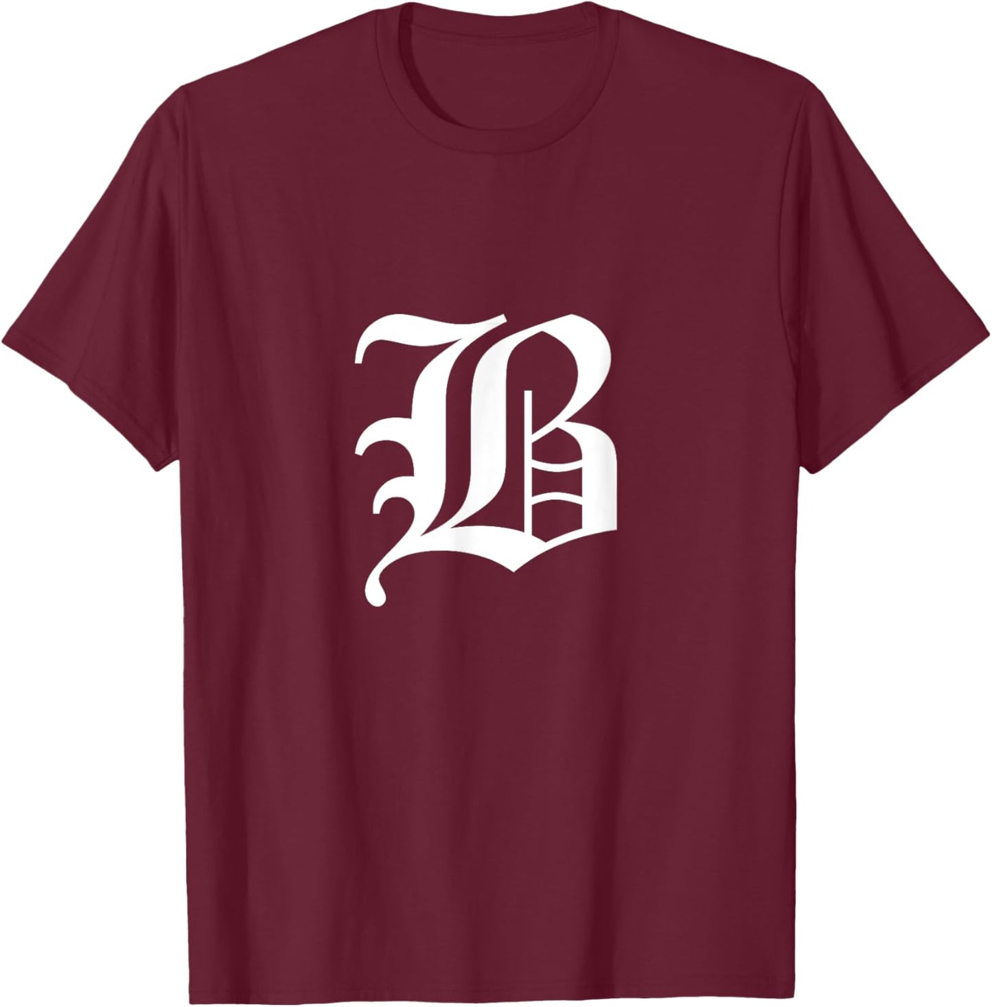 Letter B Old English Medieval T-Shirt - T-Shirt | Maroon