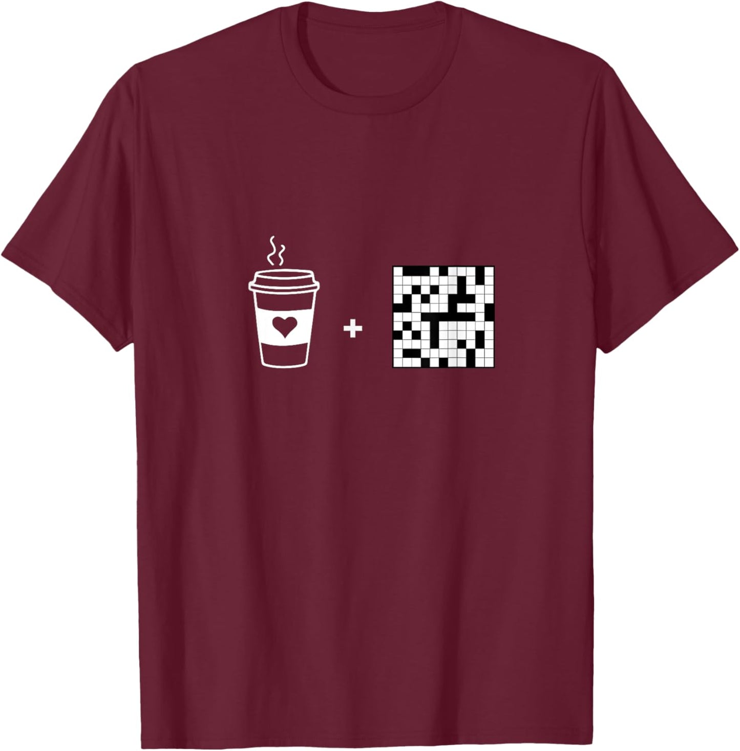 Coffee and Crosswords , Crossword Puzzle Day T-Shirt - T-Shirt | Maroon