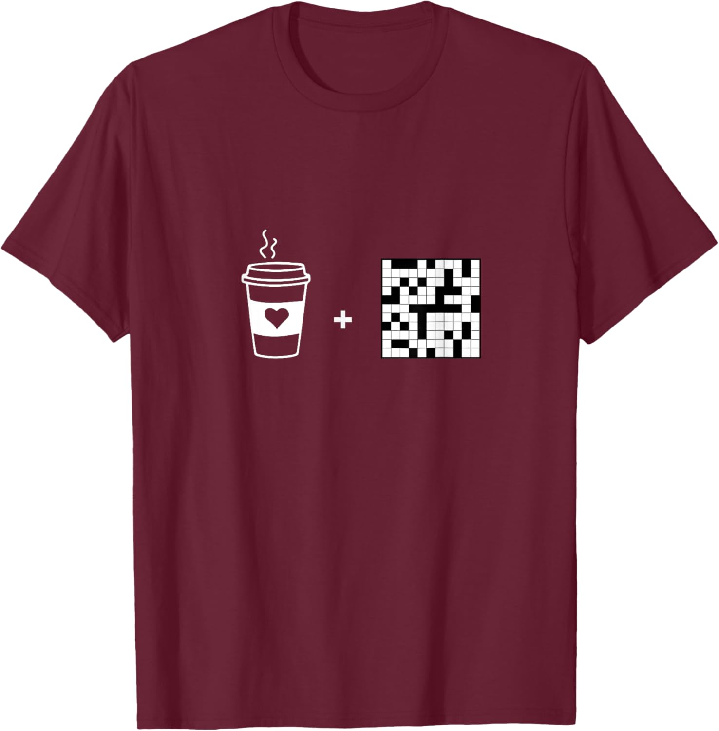 Coffee and Crosswords , Crossword Puzzle Day T-Shirt - T-Shirt | Maroon