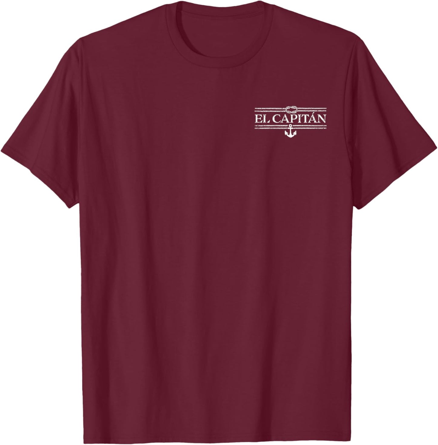 High Seas Wind Catcher Travel El Capitan Boat Captain Vintage Distressed Front and Back T-Shirt - T-Shirt | Maroon