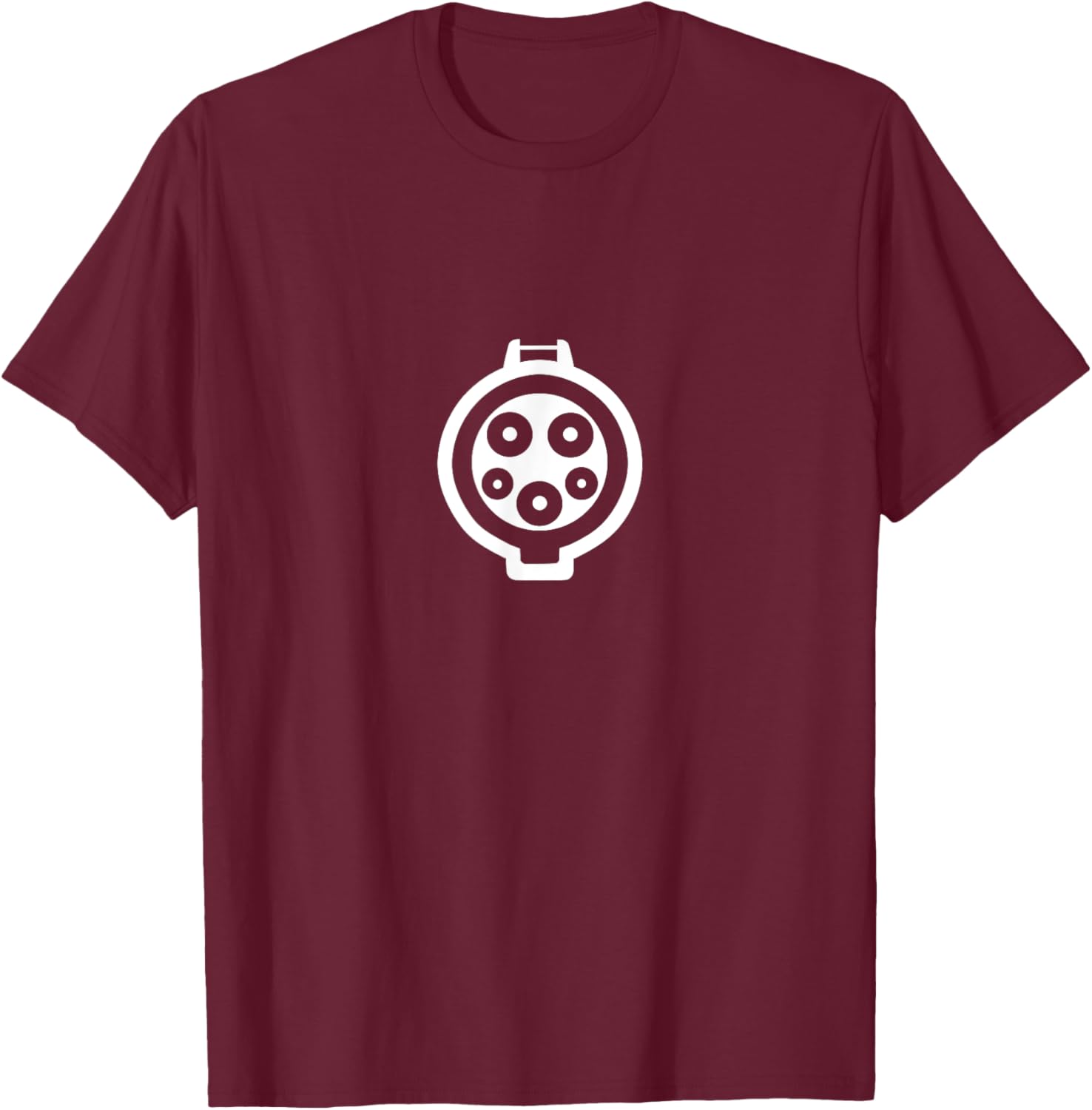 Electric Car J Plug, Type 1 Connector, J1772 Vehicle Charger T-Shirt - T-Shirt | Maroon