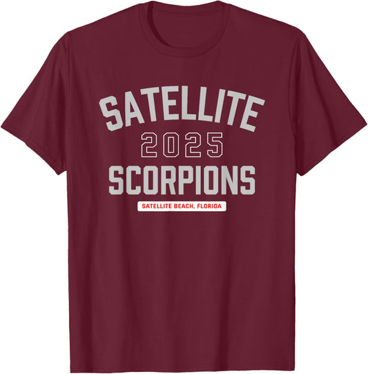 Satellite Scorpions Satellite Beach, Florida 2025 T-Shirt - T-Shirt | Maroon