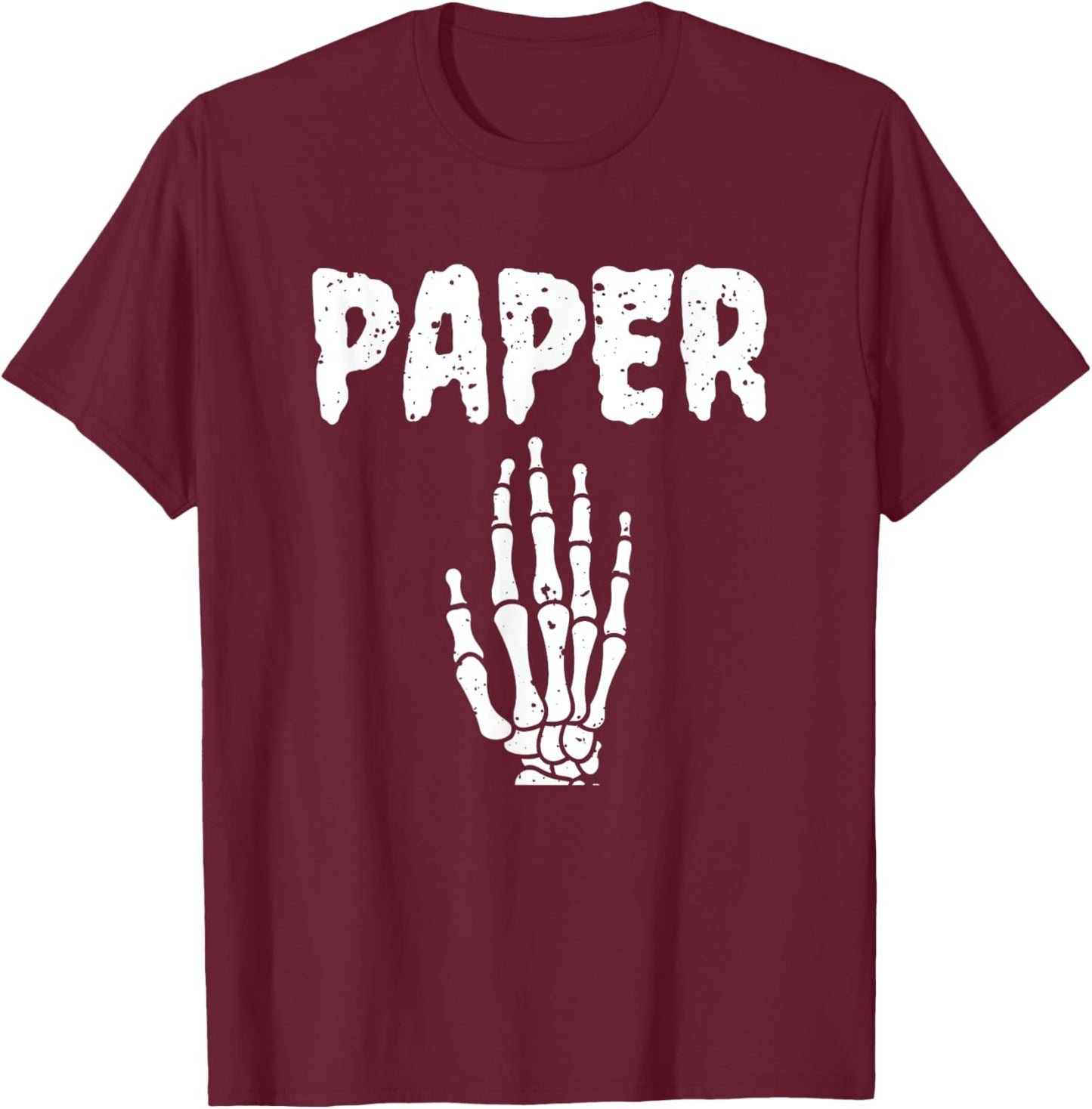 Rock, Paper, Scissors Team Costume - Funny Halloween T-Shirt - T-Shirt | Maroon