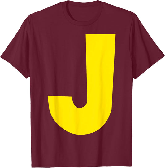 "J" Letter Chipmunk Group Matching Funny Halloween Letter J T-Shirt - T-Shirt | Maroon